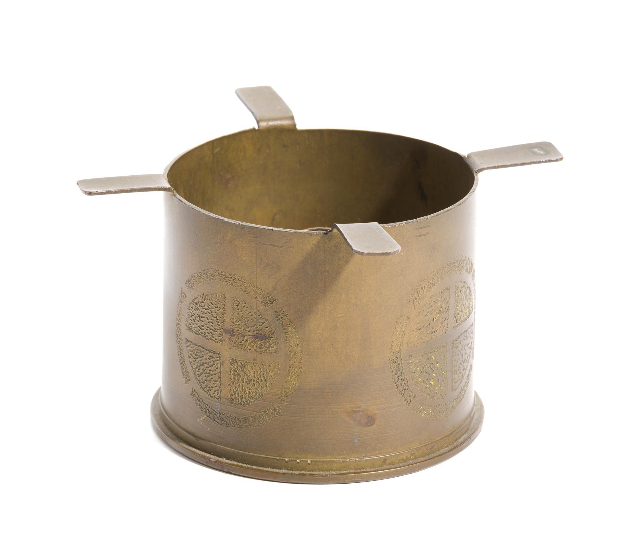2 WWI Trench Art Ashtrays