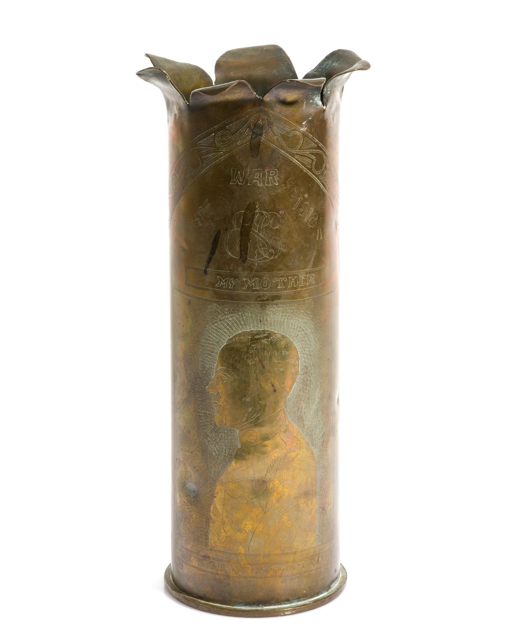 WWI Trench Art Shell Vase