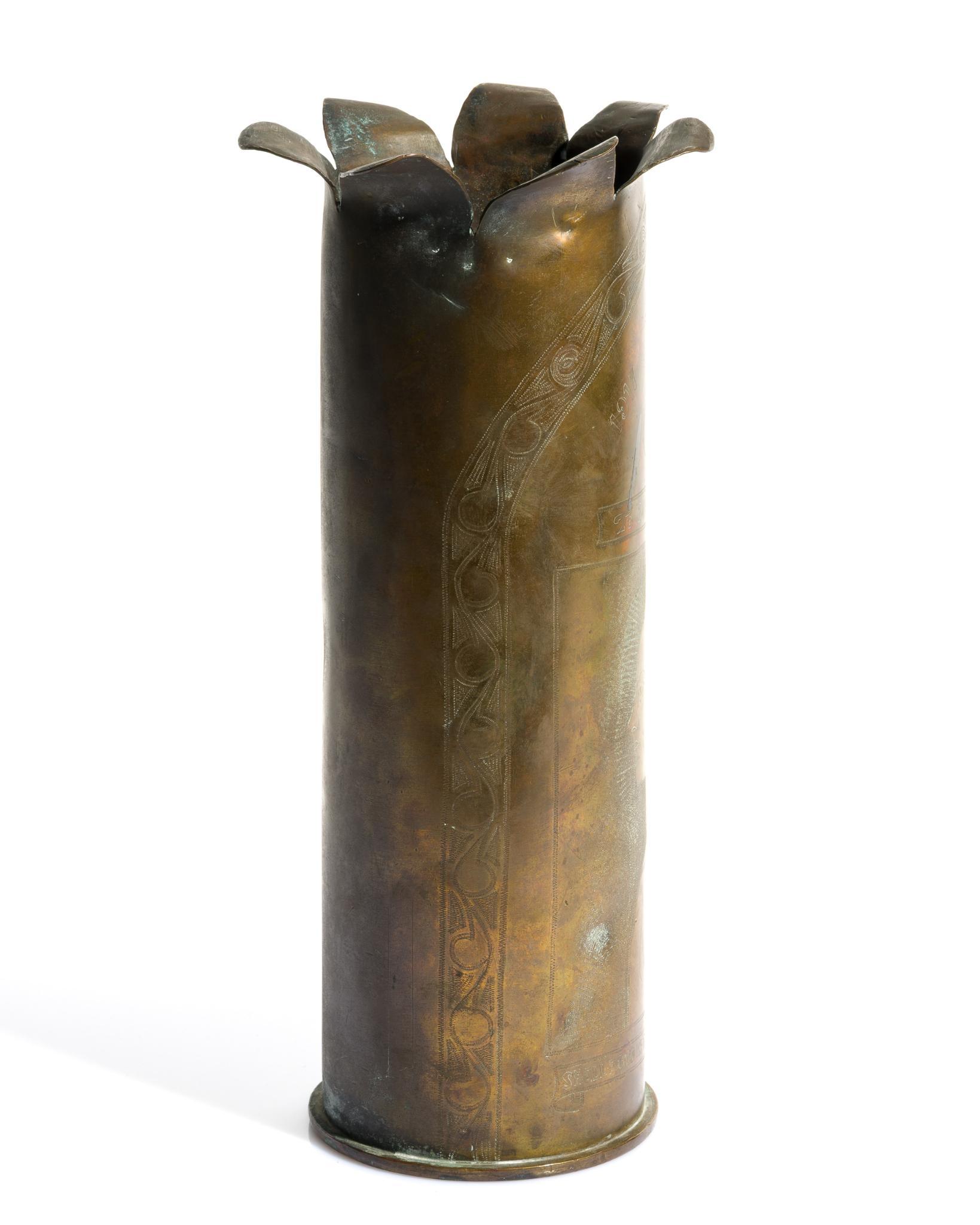WWI Trench Art Shell Vase