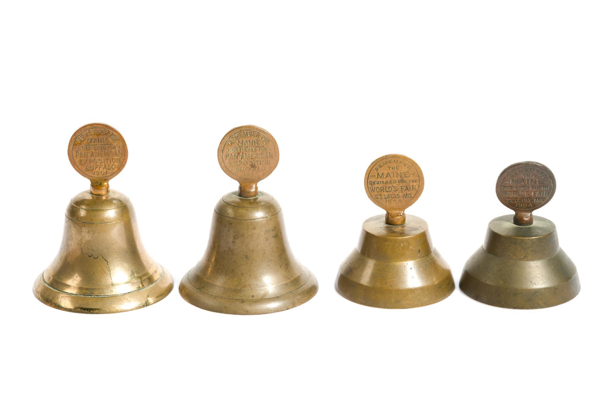 4 Brass Battleship Maine Bells