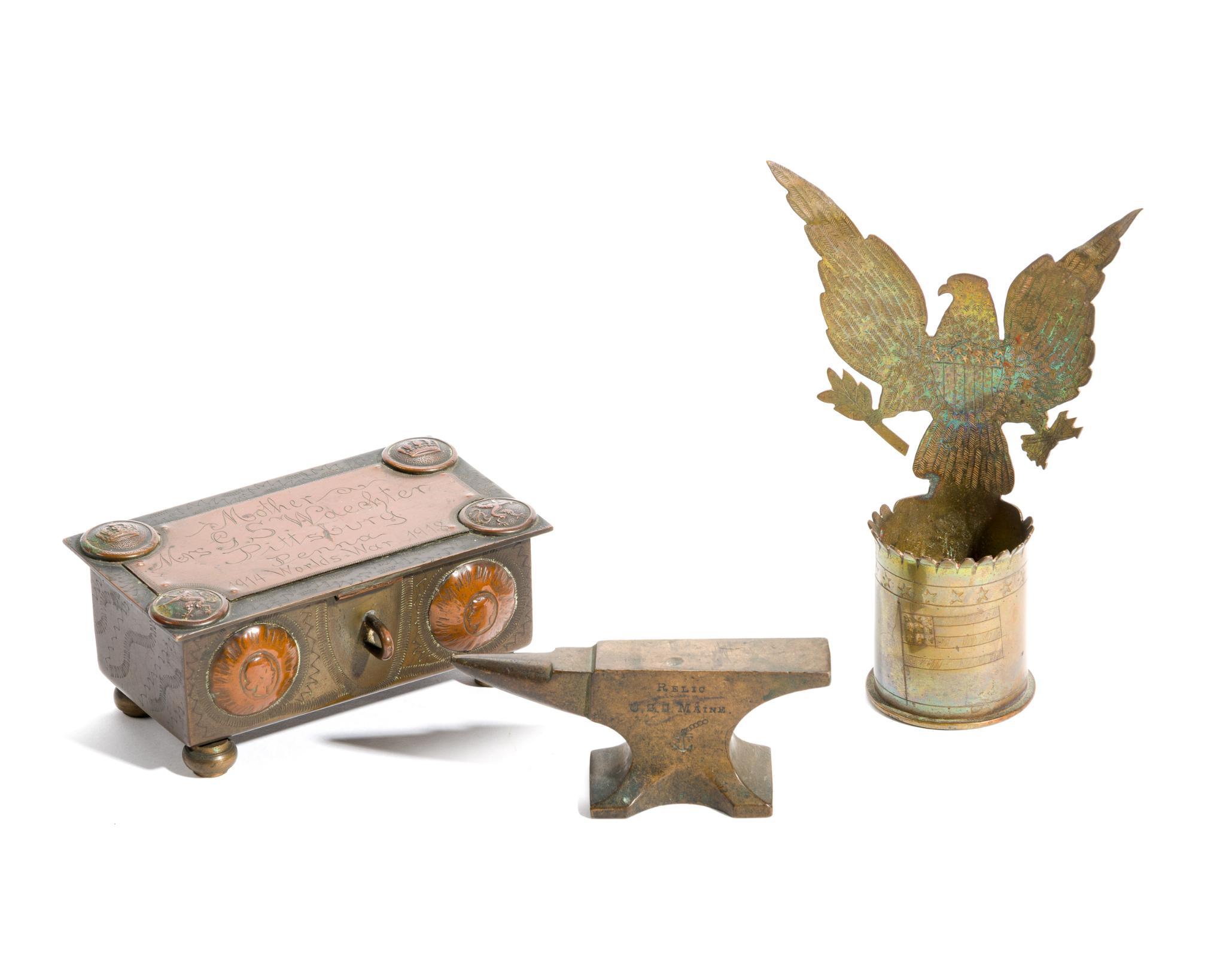 3 WWI Trench Art Souvenirs