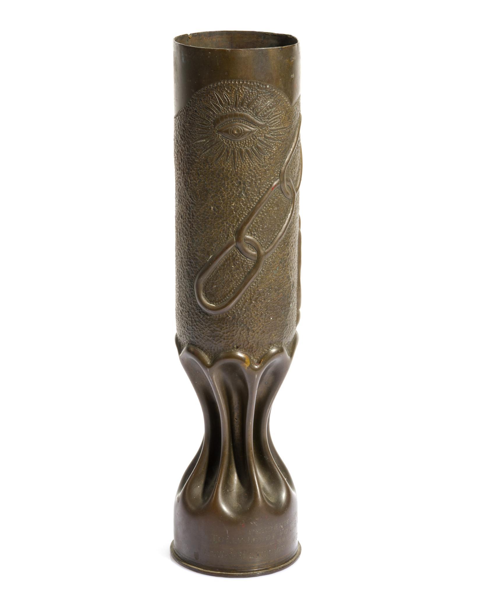 WWI Trench Art Shell Vase
