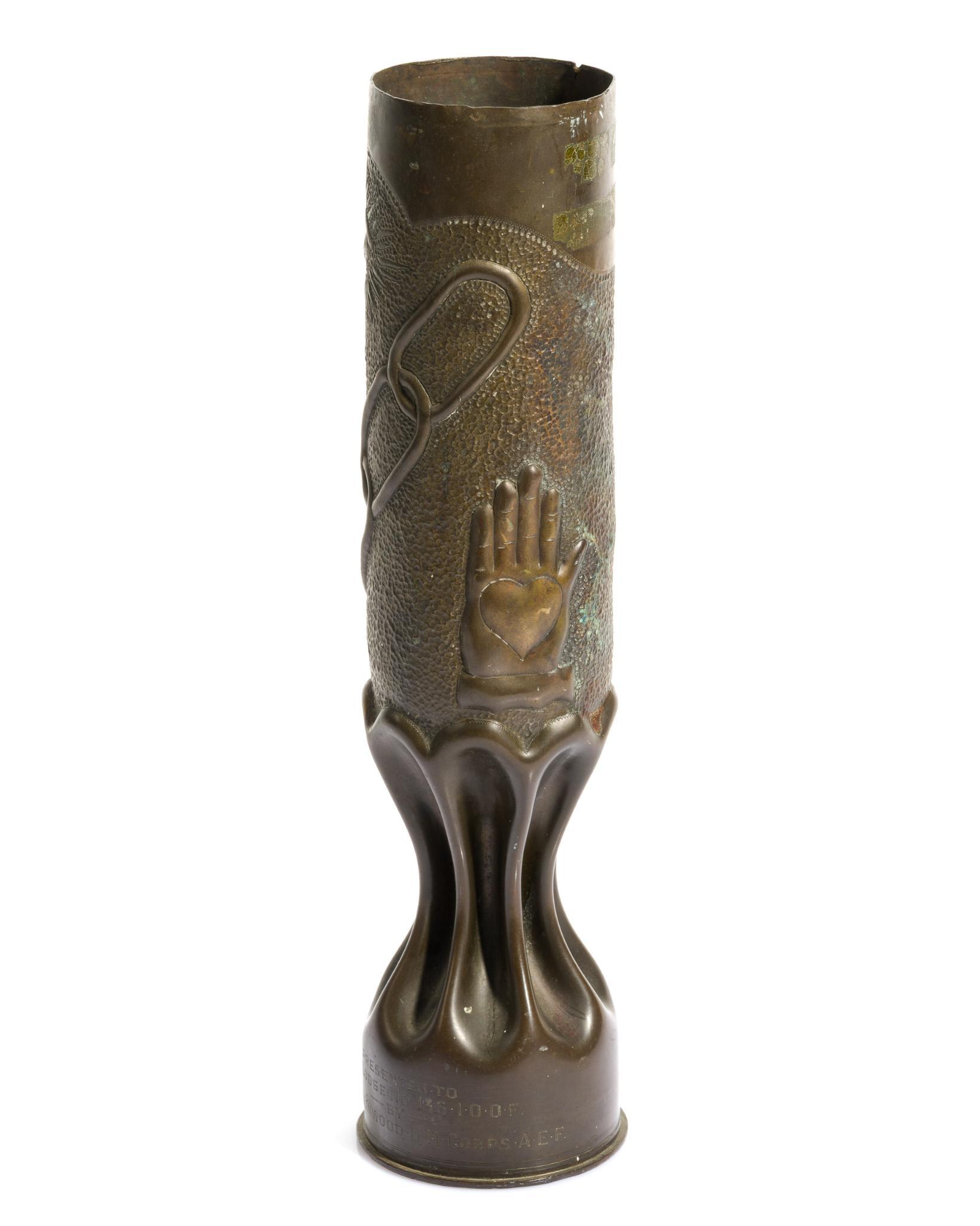 WWI Trench Art Shell Vase