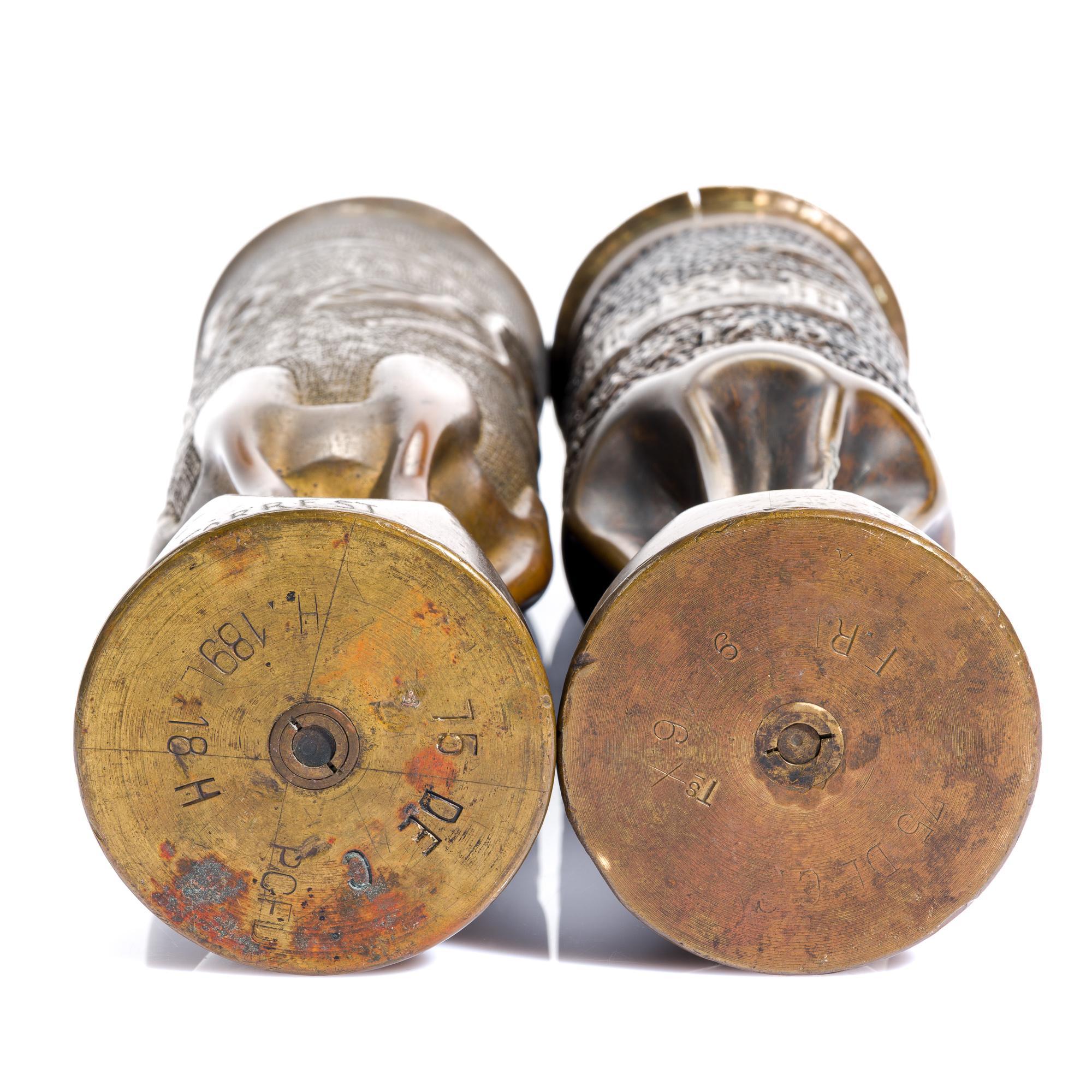 2 WWI Trench Art Shells