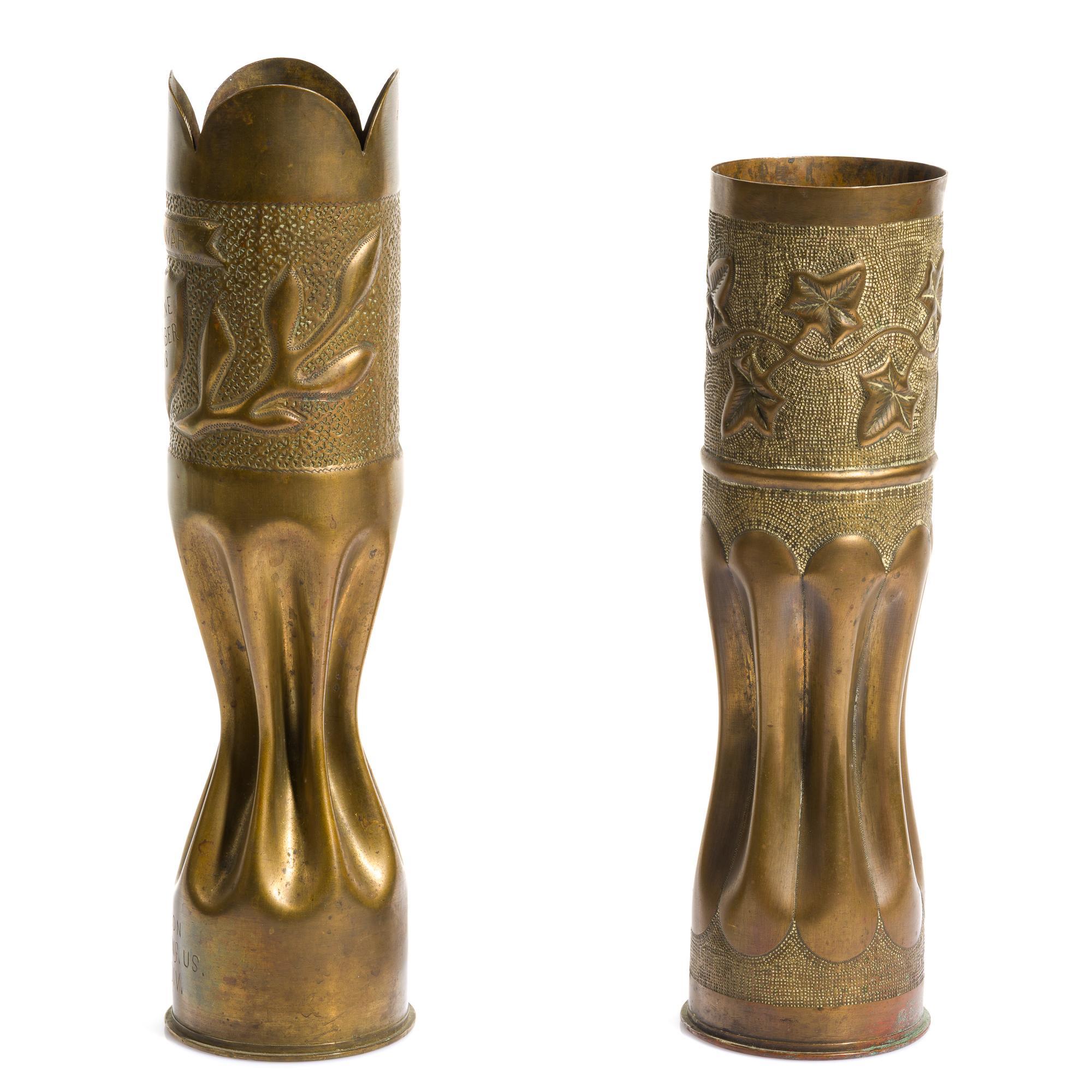2 WWI Trench Art Shells
