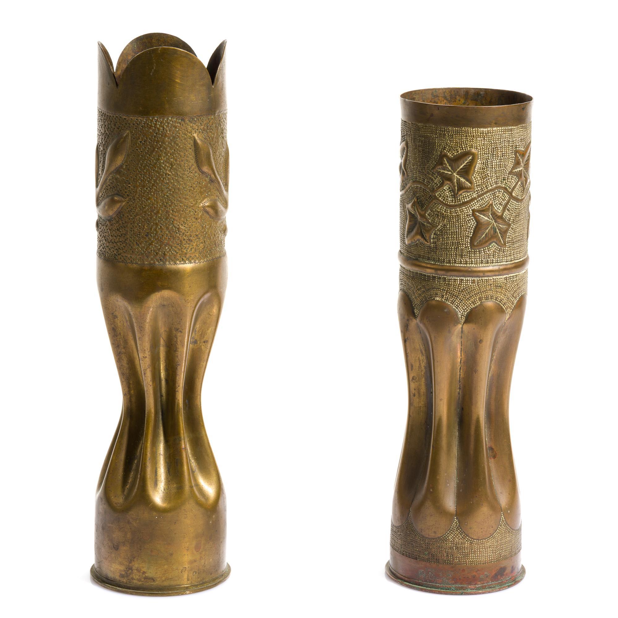 2 WWI Trench Art Shells