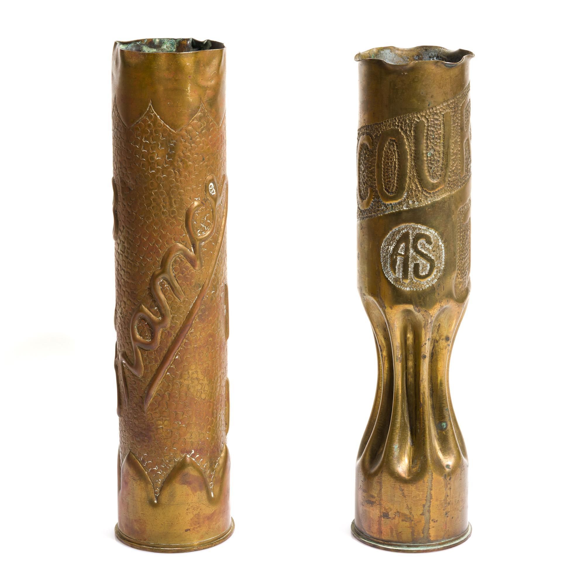 2 WWI Trench Art Shells