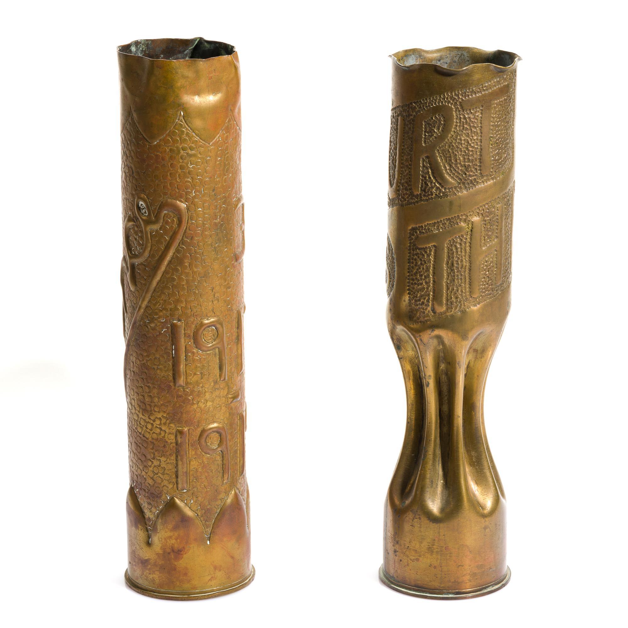 2 WWI Trench Art Shells
