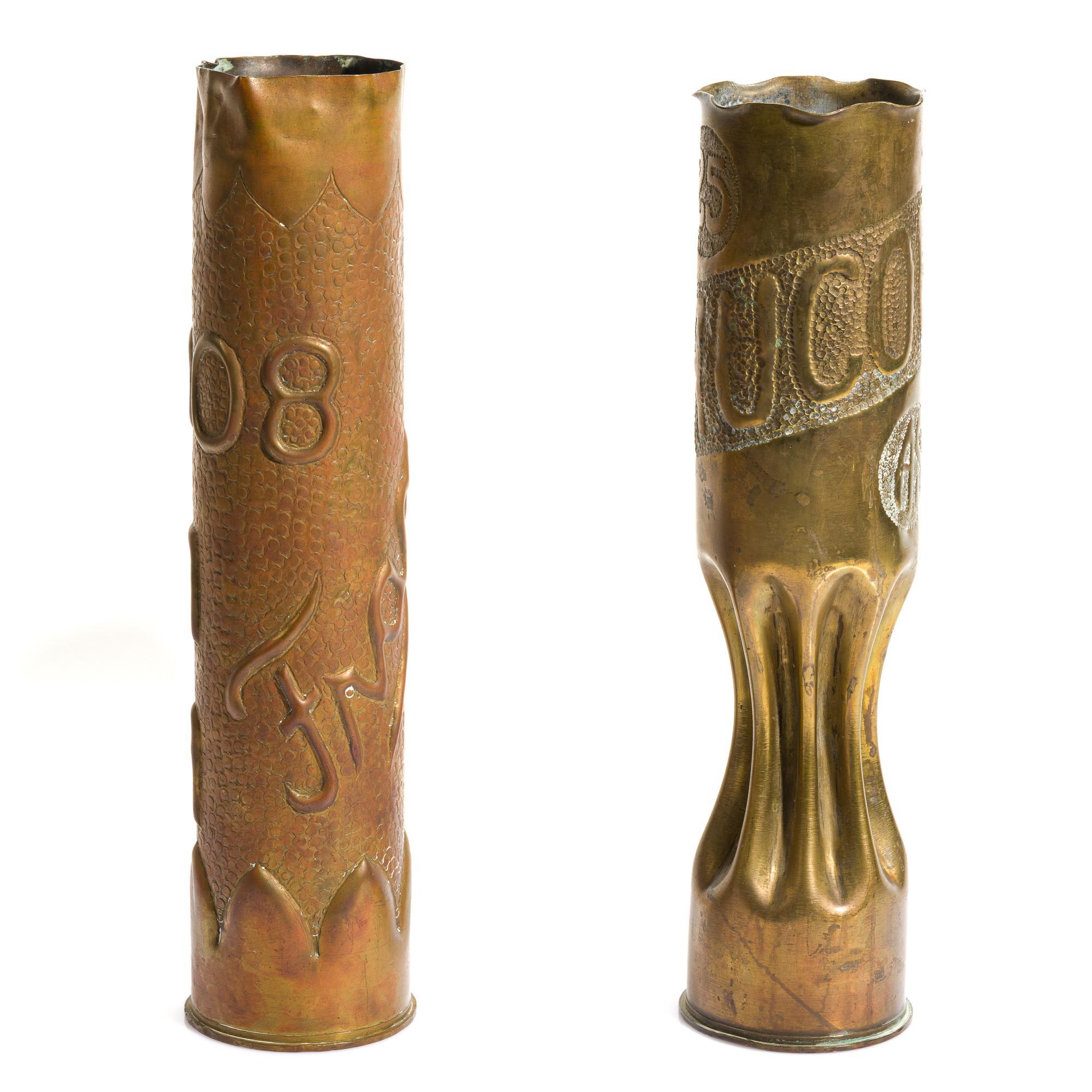2 WWI Trench Art Shells