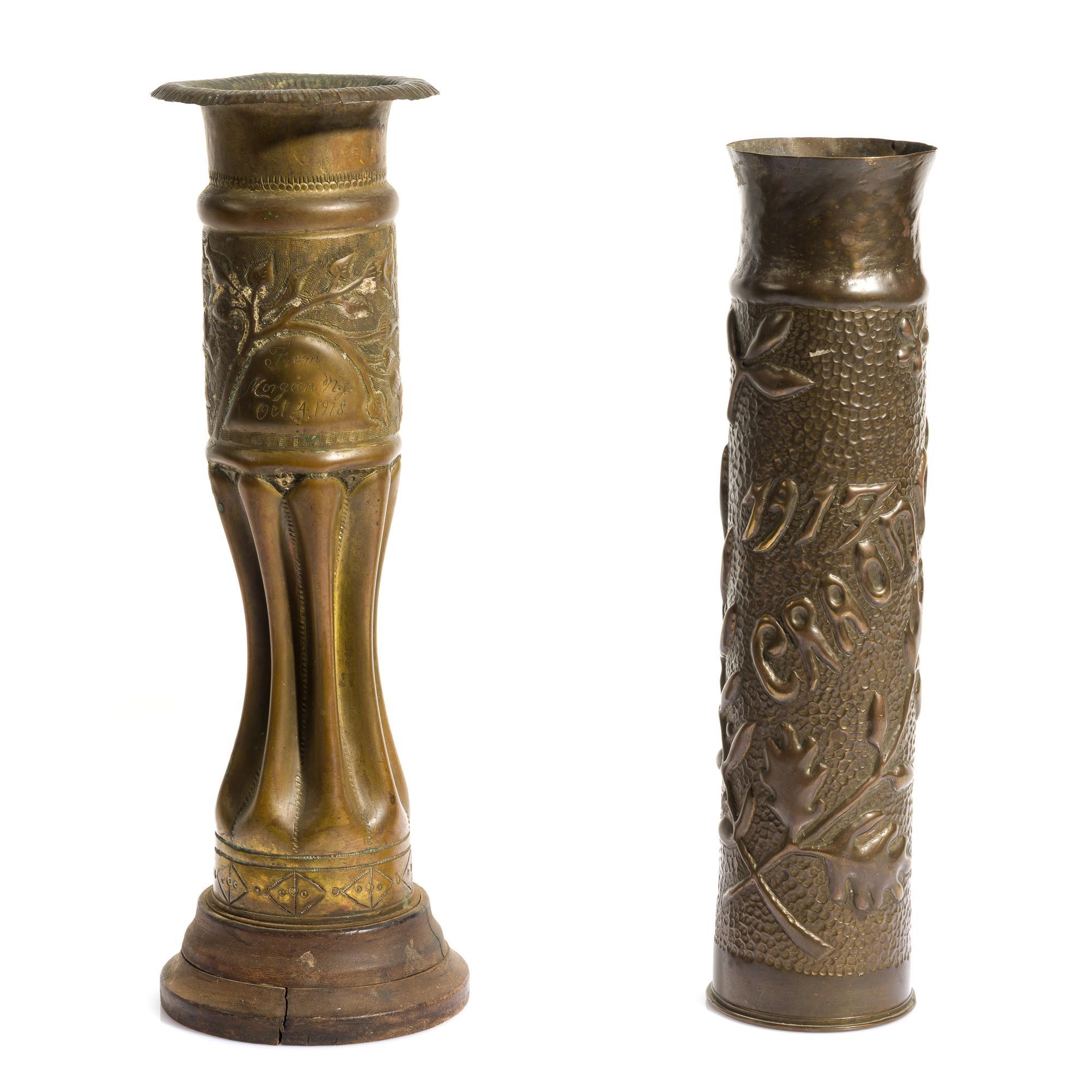 2 WWI Trench Art Shells