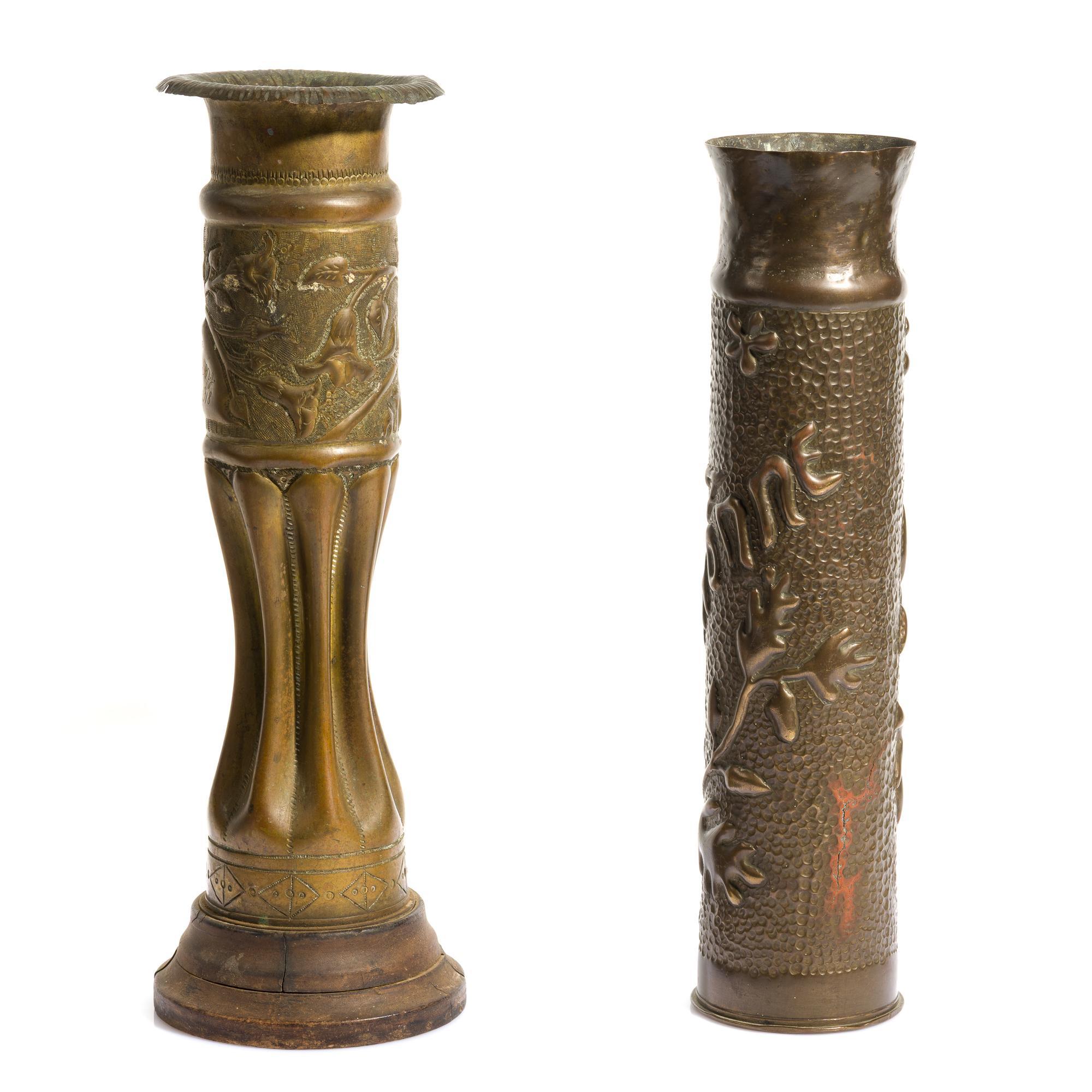 2 WWI Trench Art Shells