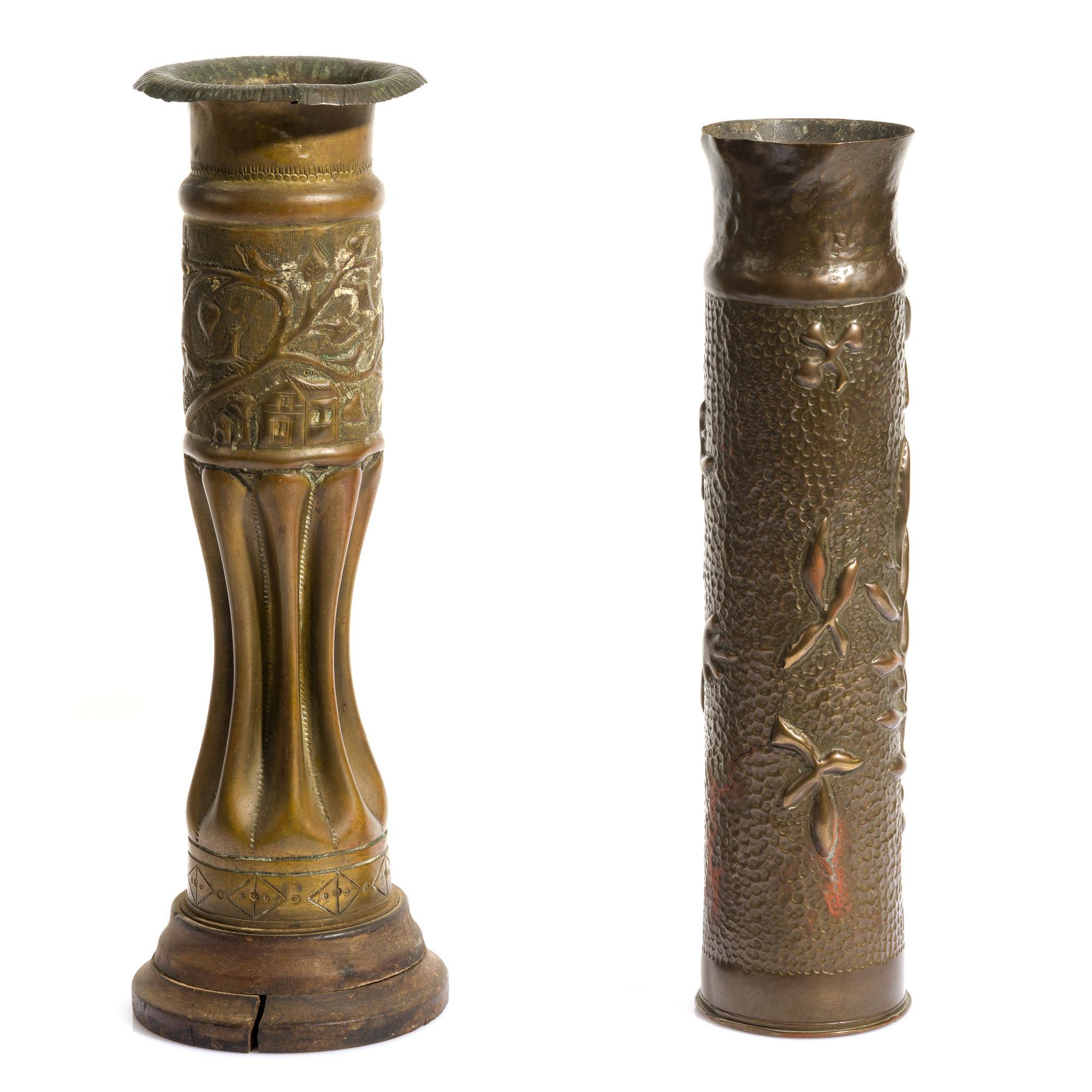 2 WWI Trench Art Shells