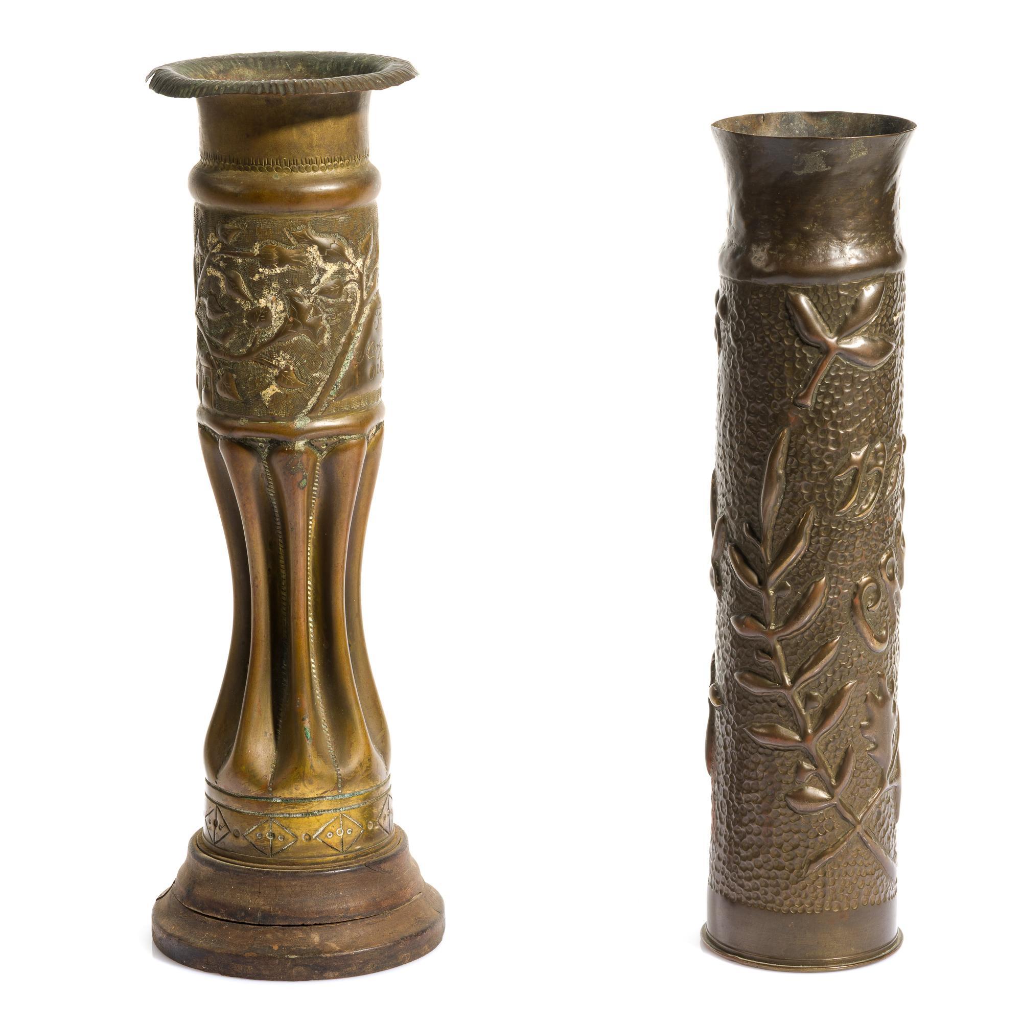2 WWI Trench Art Shells