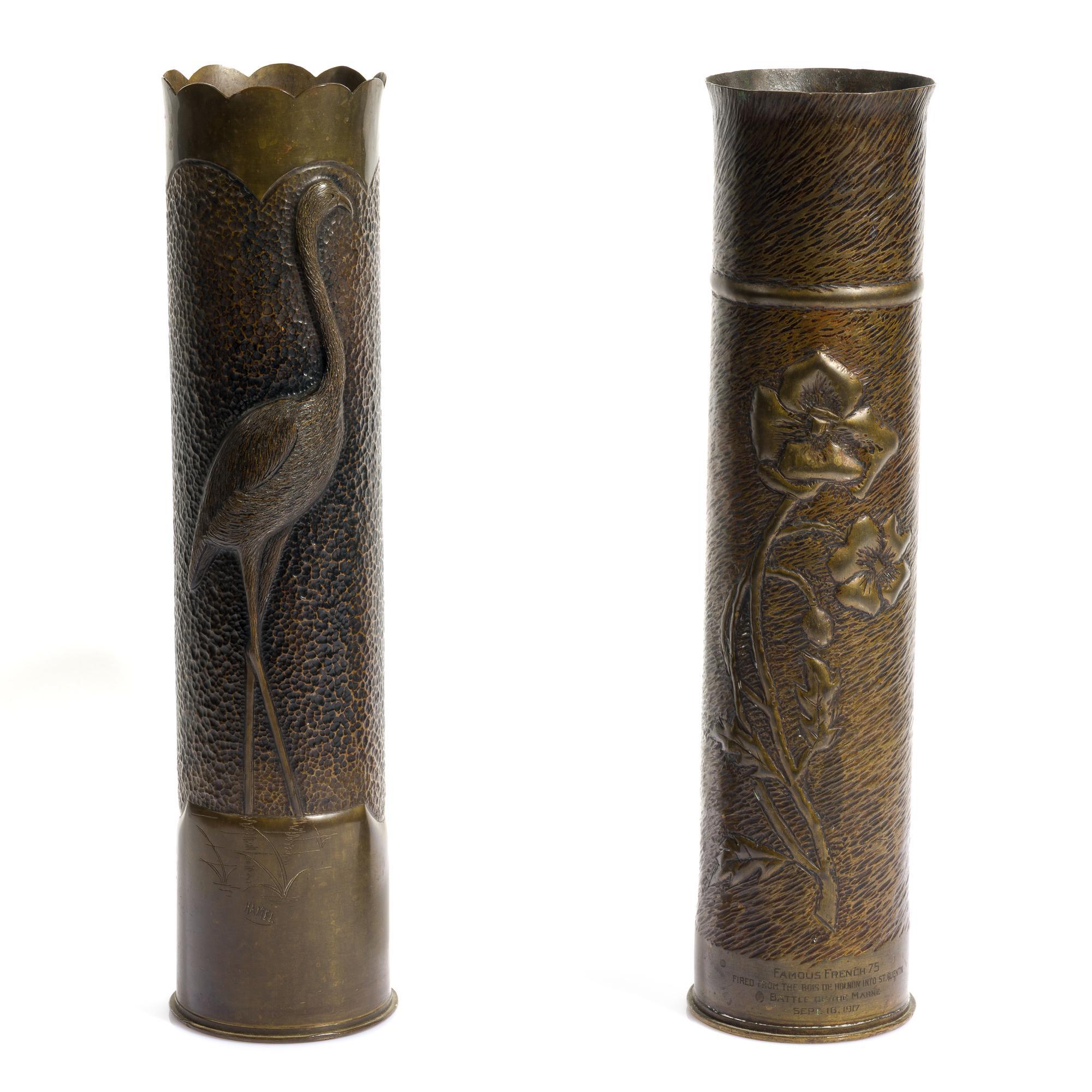 2 WWI Trench Art Shells