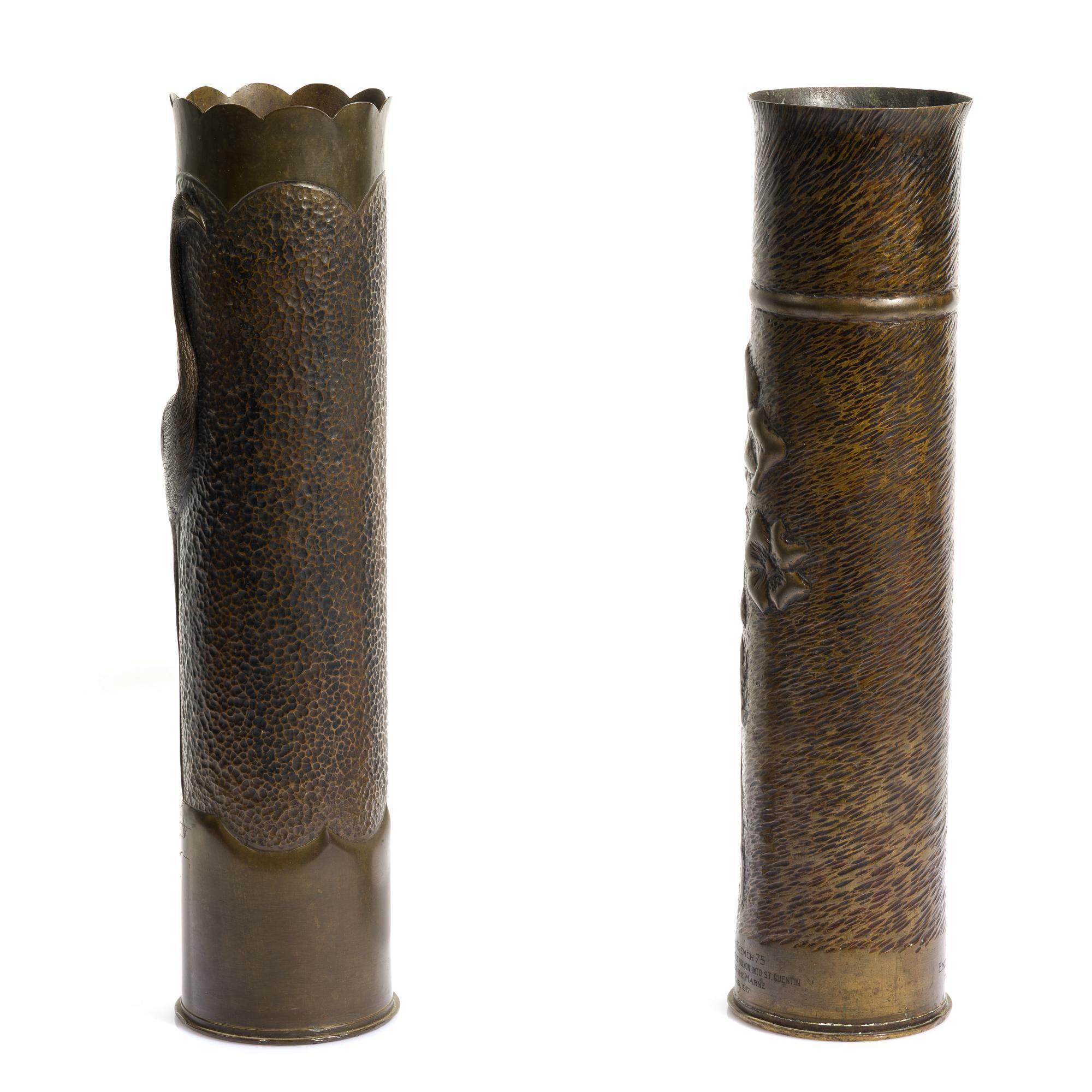 2 WWI Trench Art Shells
