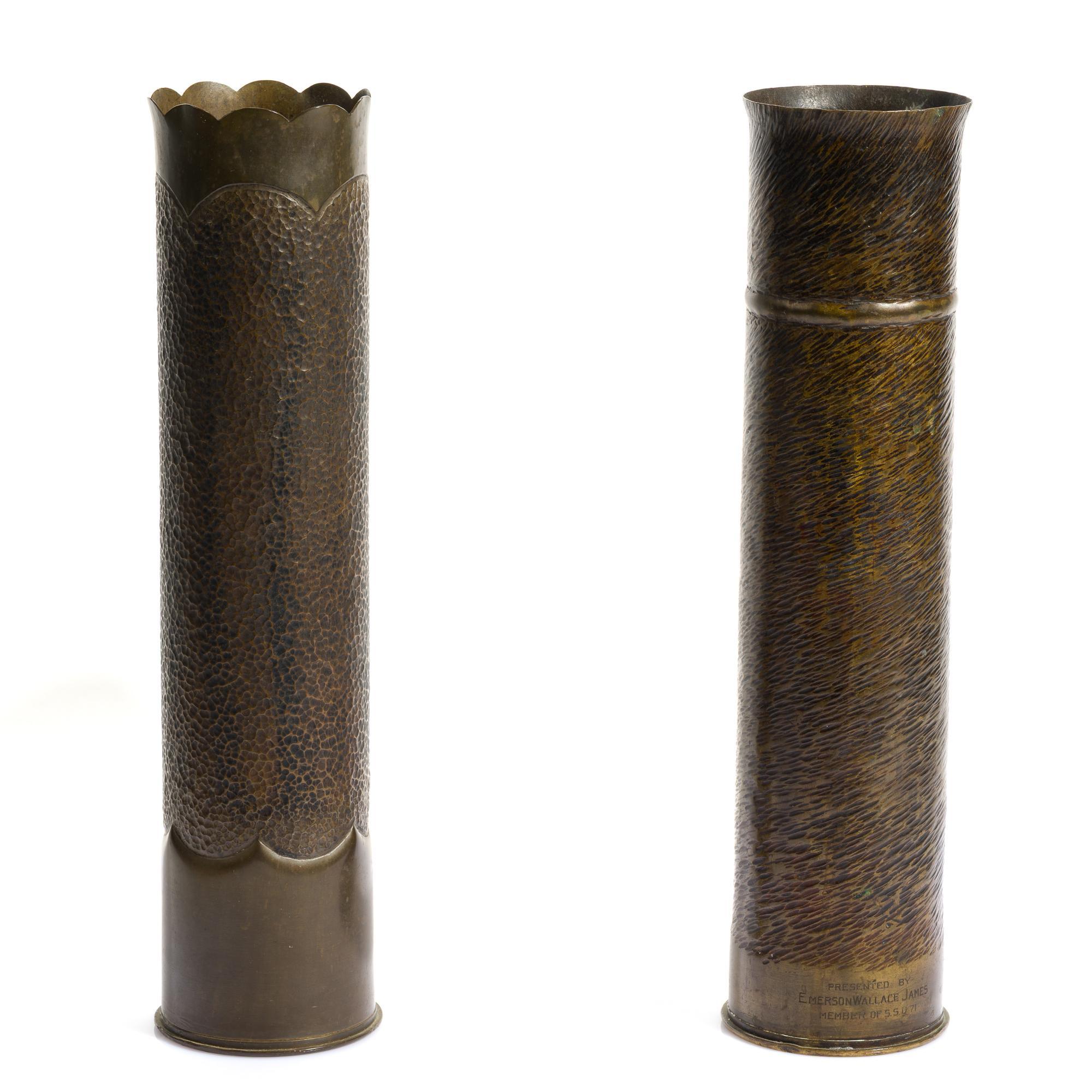 2 WWI Trench Art Shells