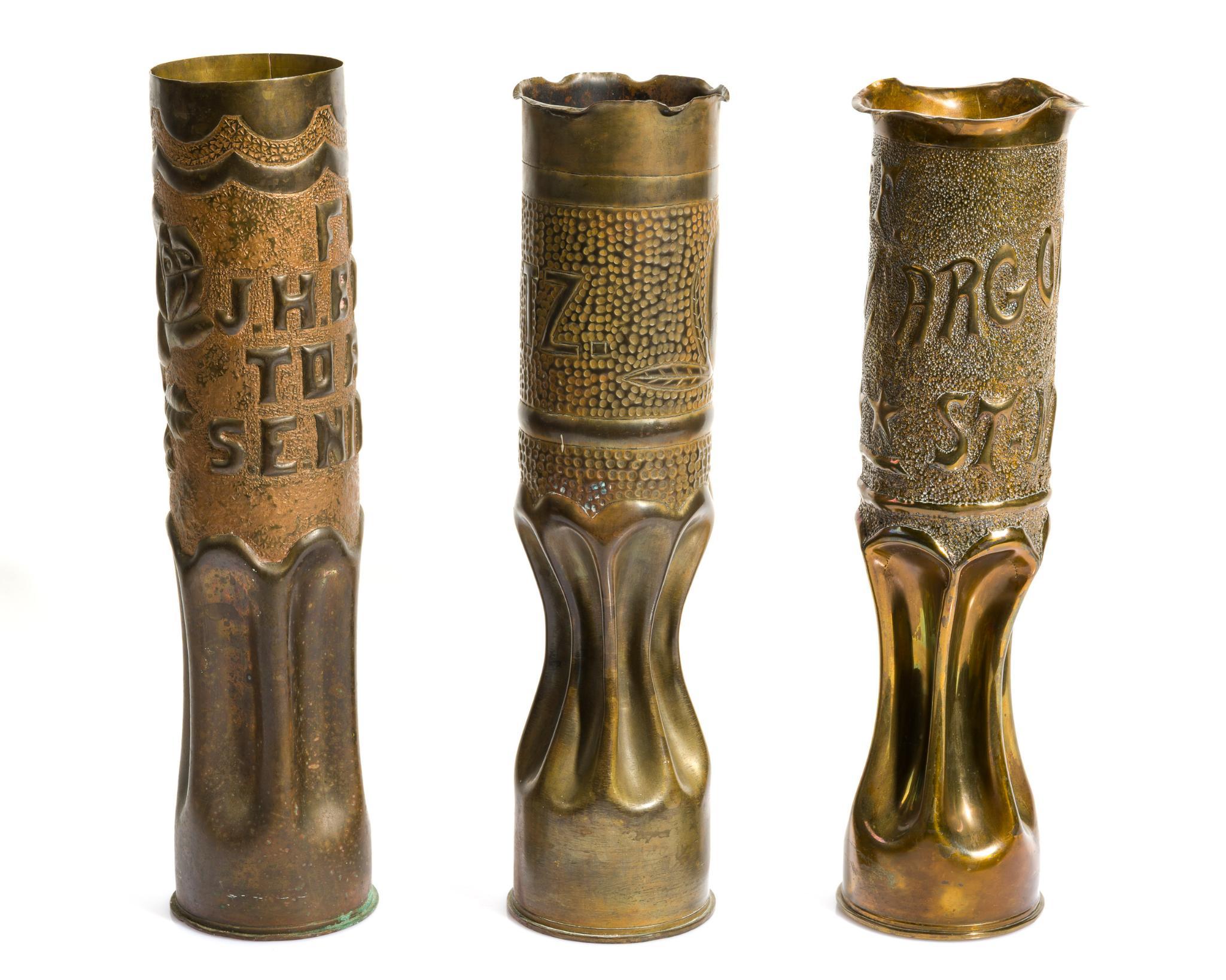 3 WWI Trench Art Shell