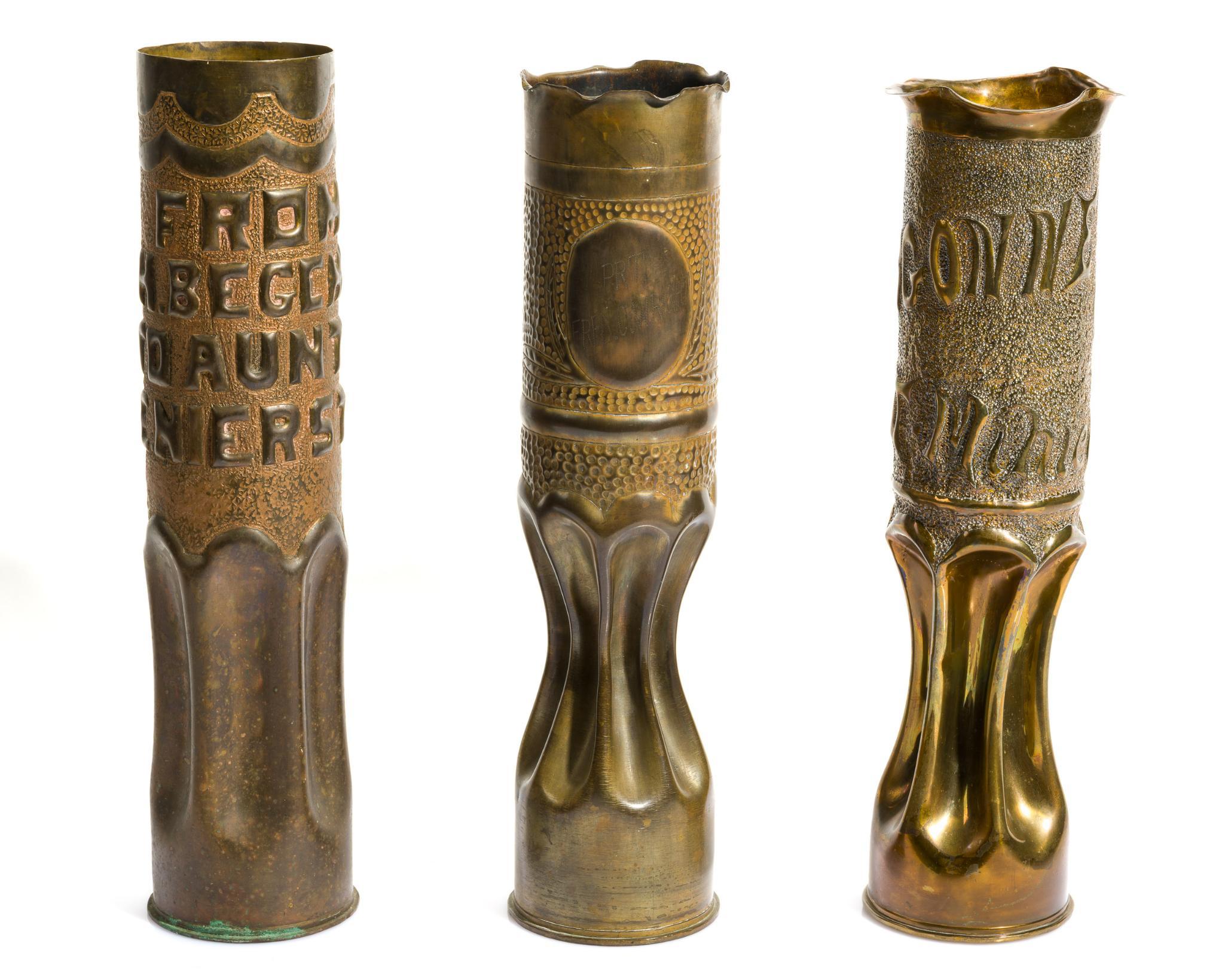 3 WWI Trench Art Shell
