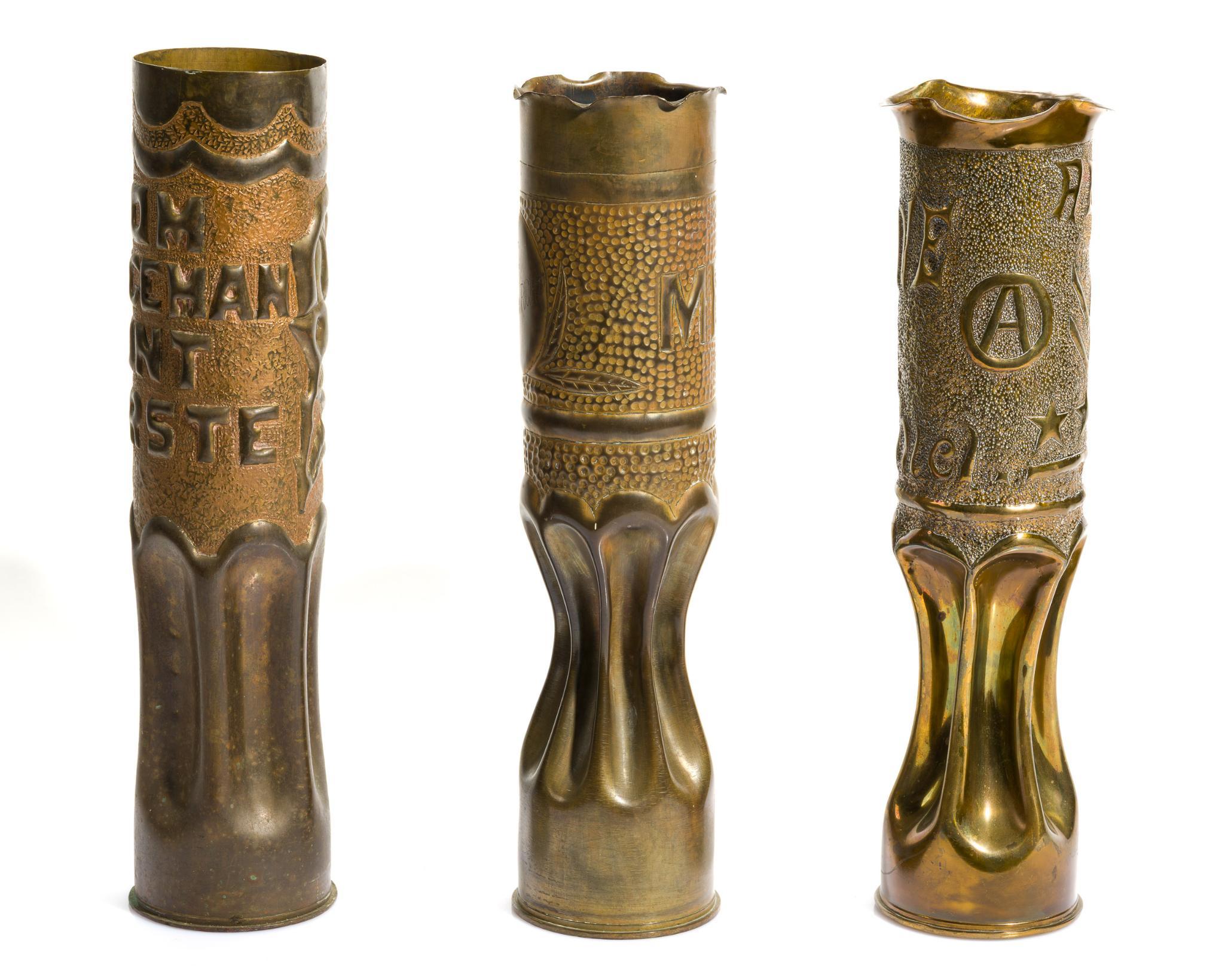 3 WWI Trench Art Shell