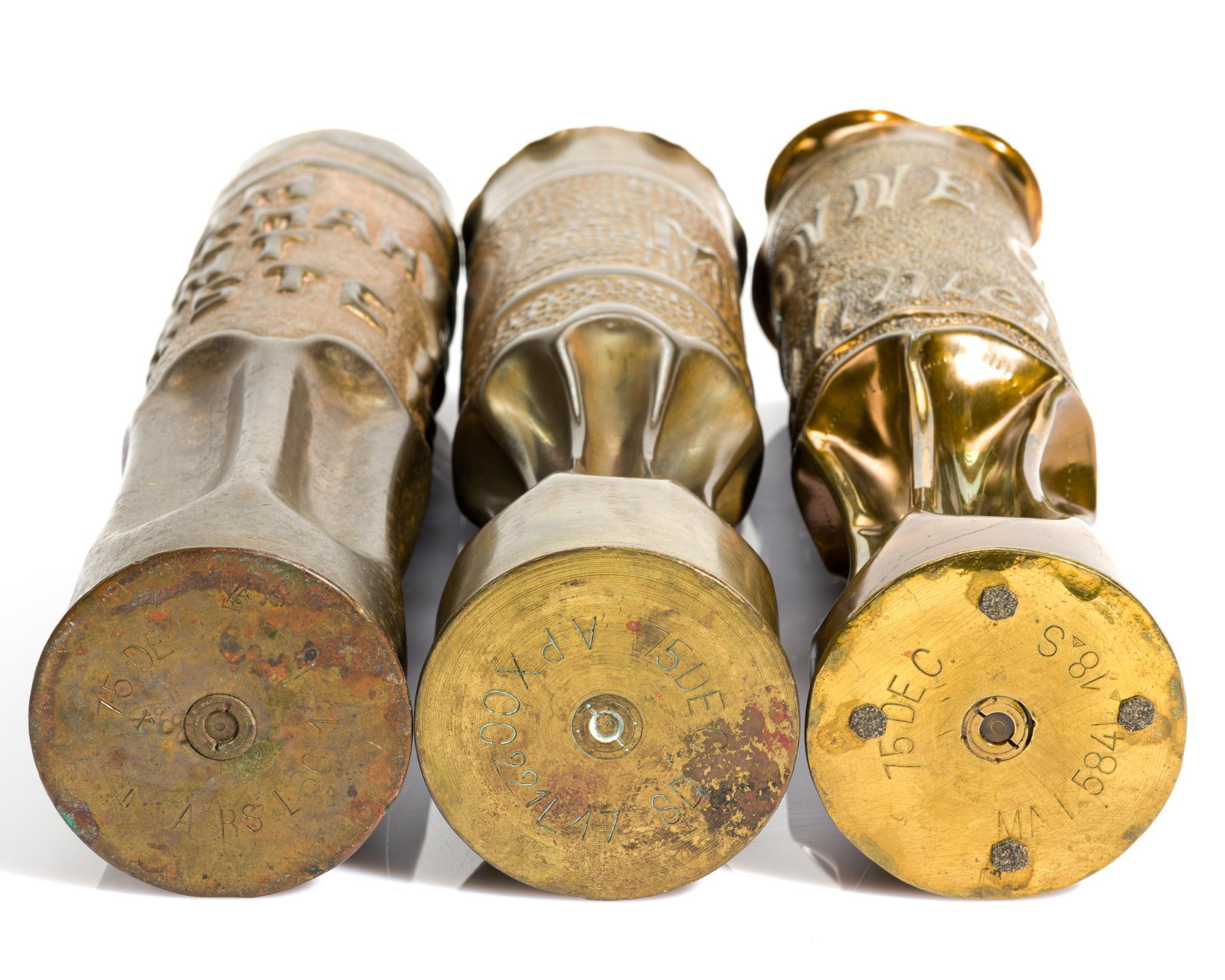 3 WWI Trench Art Shell