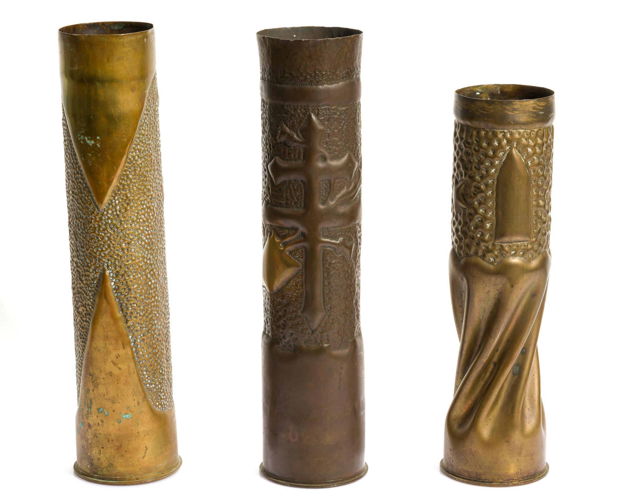 3 WWI Trench Art Shells