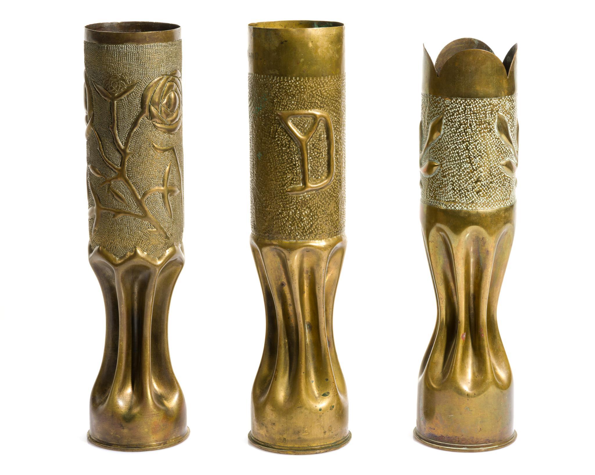 3 WWI Trench Art Shells