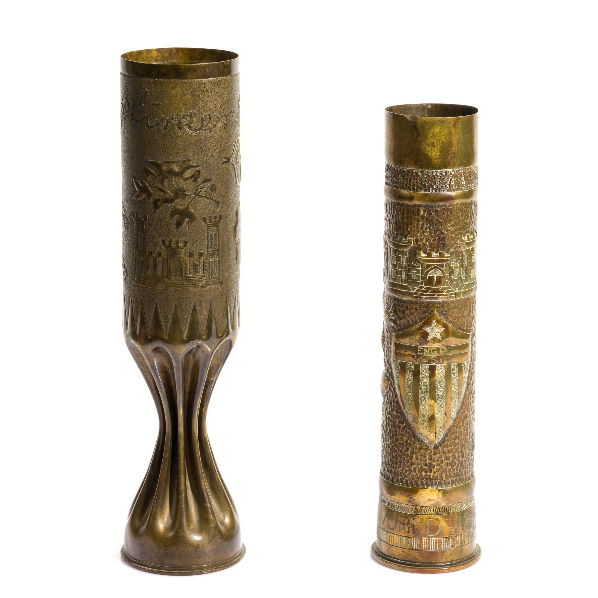2 WWI Trench Art Shell