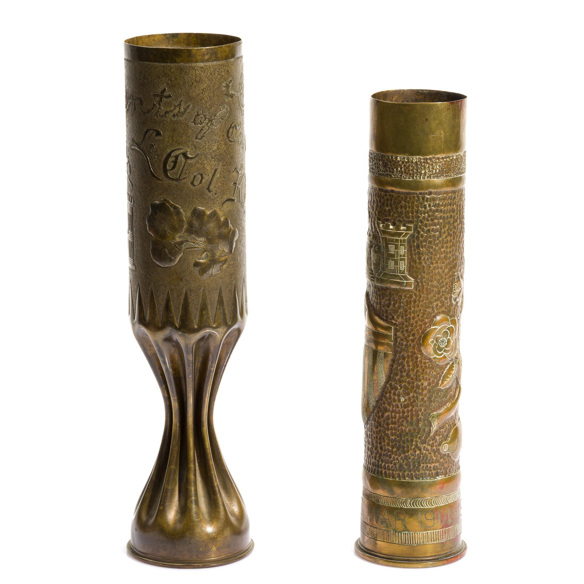 2 WWI Trench Art Shell