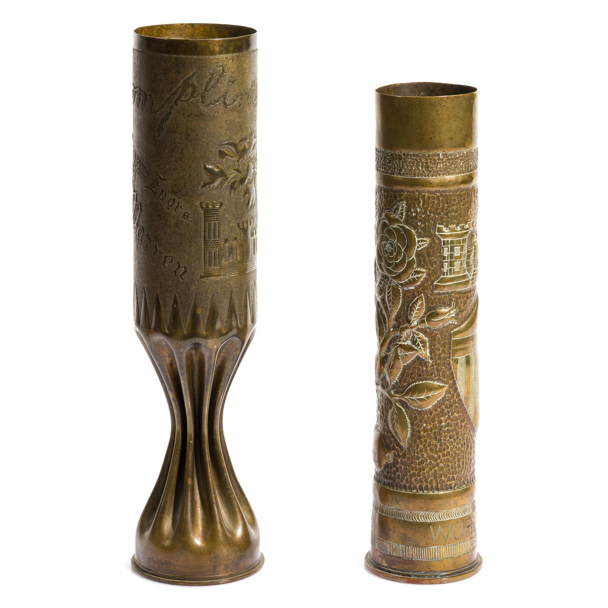 2 WWI Trench Art Shell