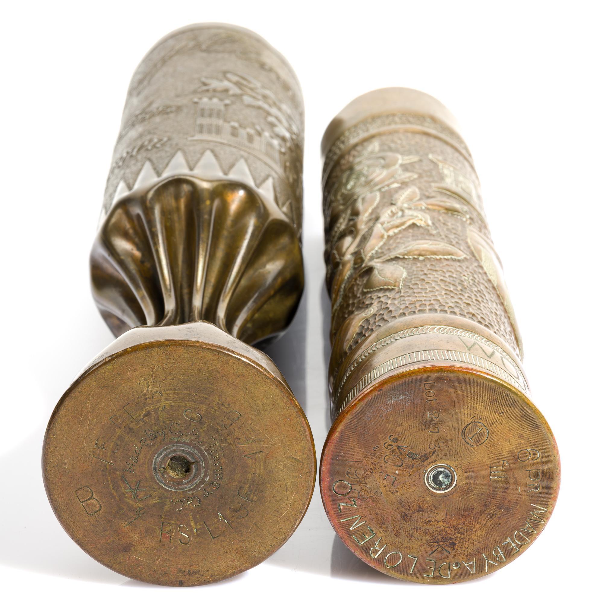 2 WWI Trench Art Shell