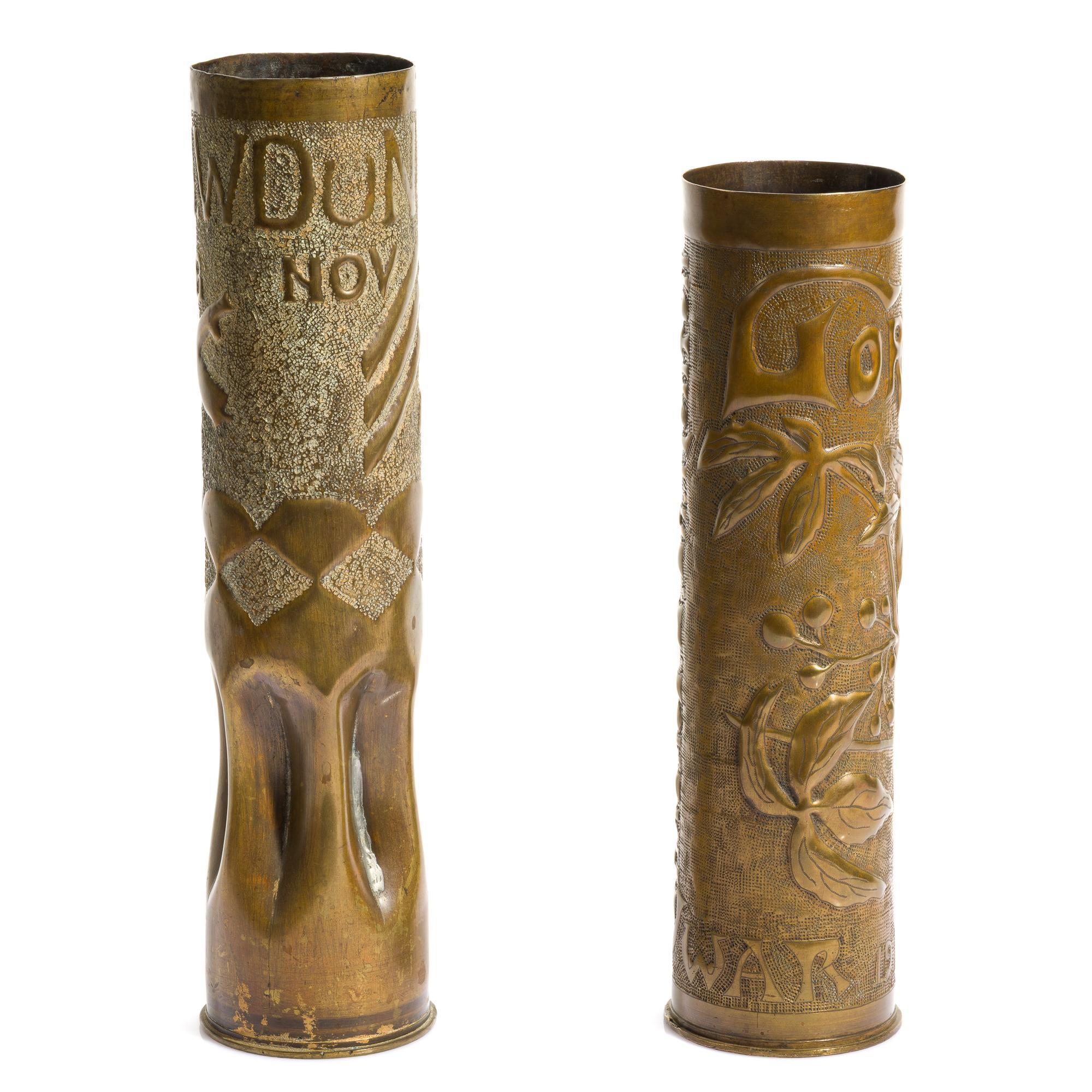 2 WWI Trench Art Shells