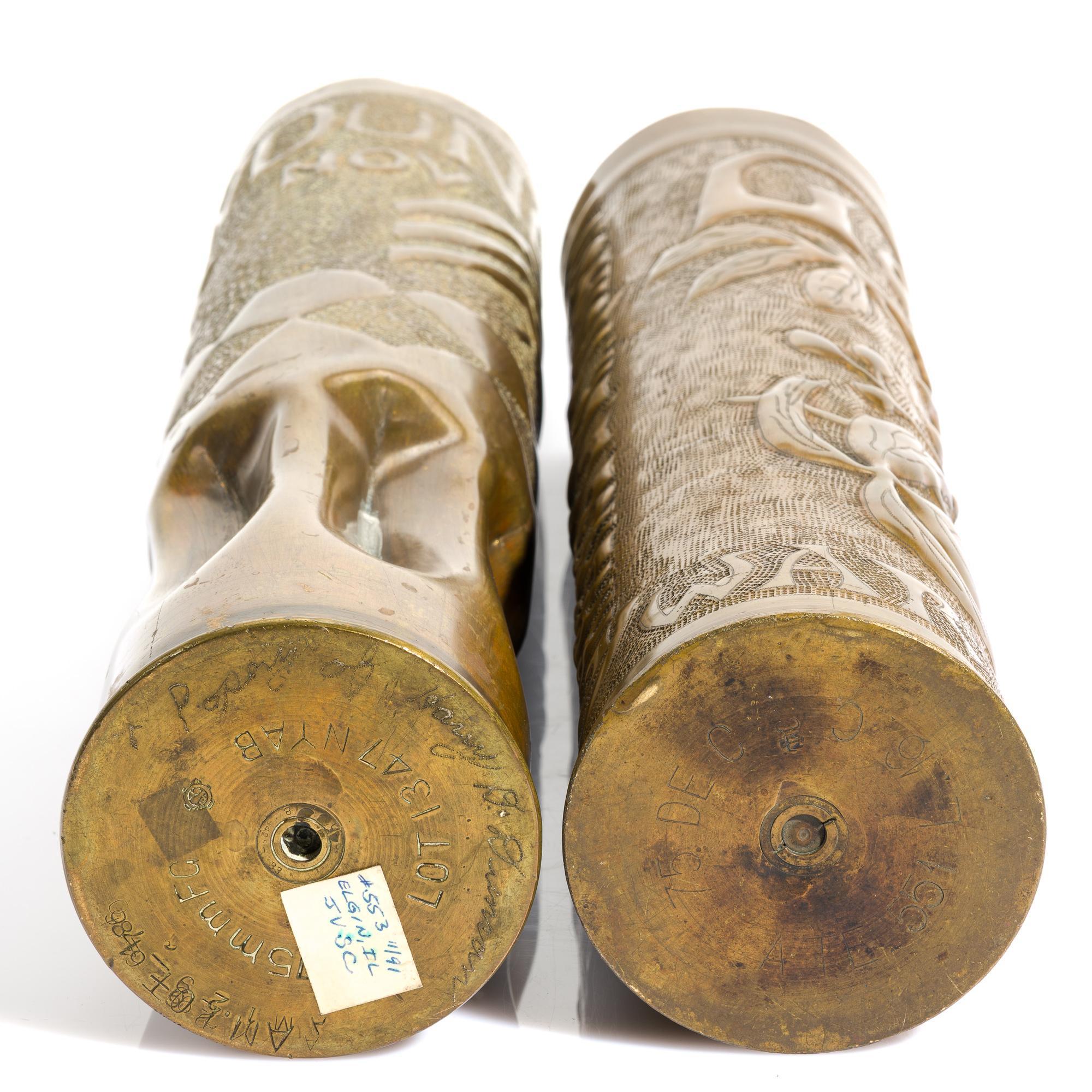 2 WWI Trench Art Shells