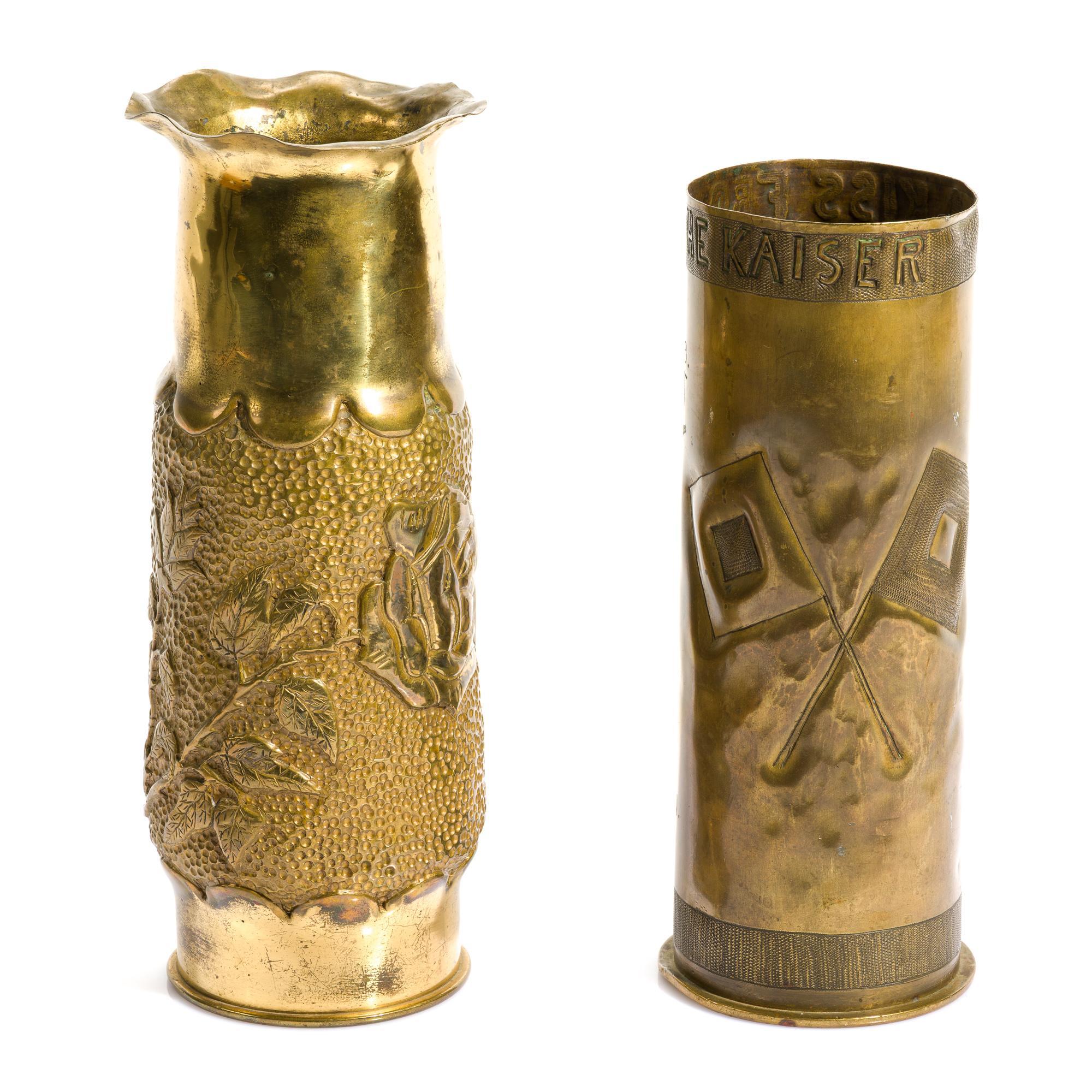 2 WWI Trench Art Shells
