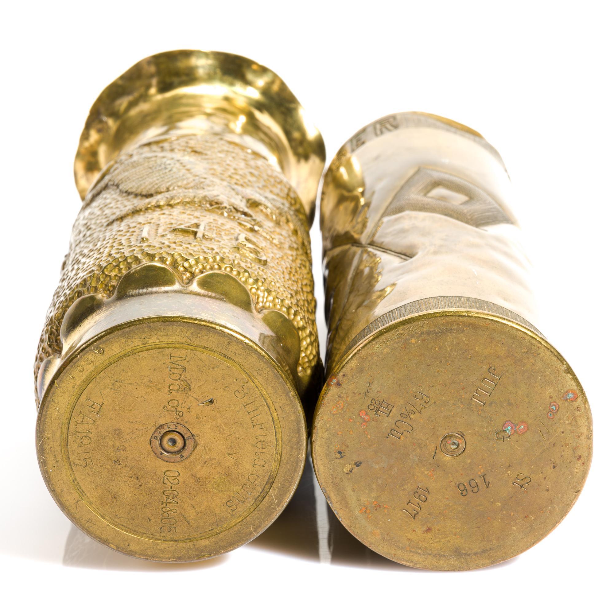 2 WWI Trench Art Shells