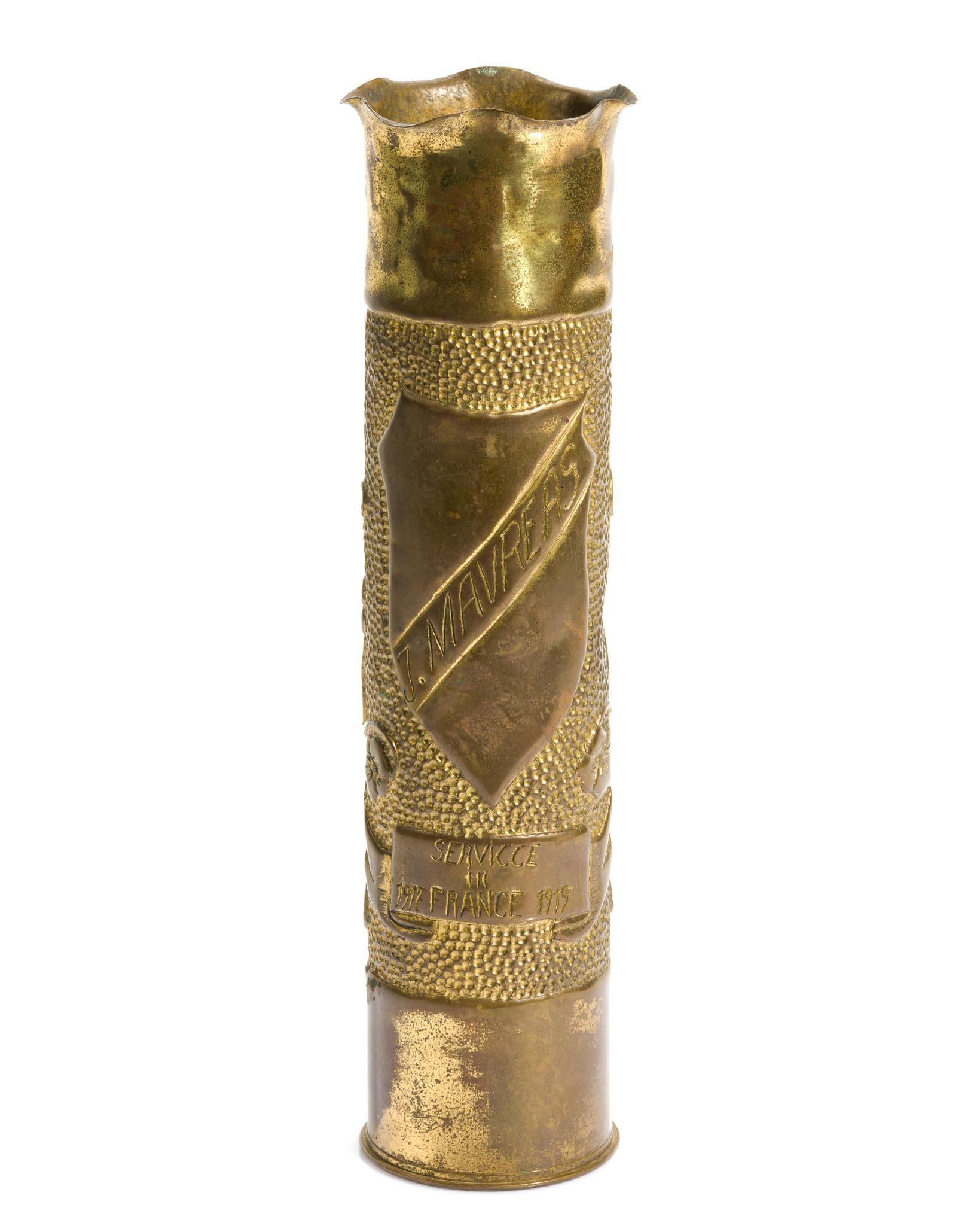 WWI Trench Art Shell Vase