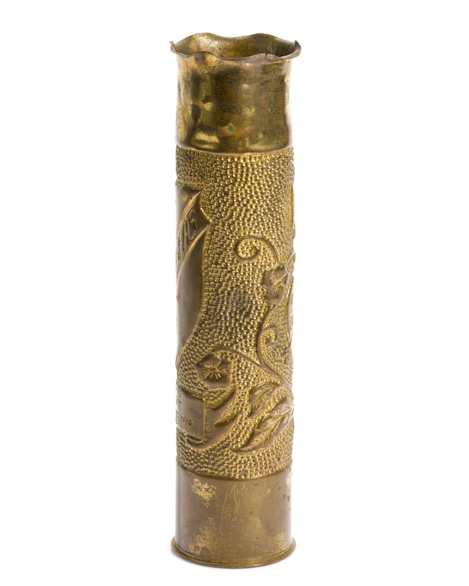 WWI Trench Art Shell Vase