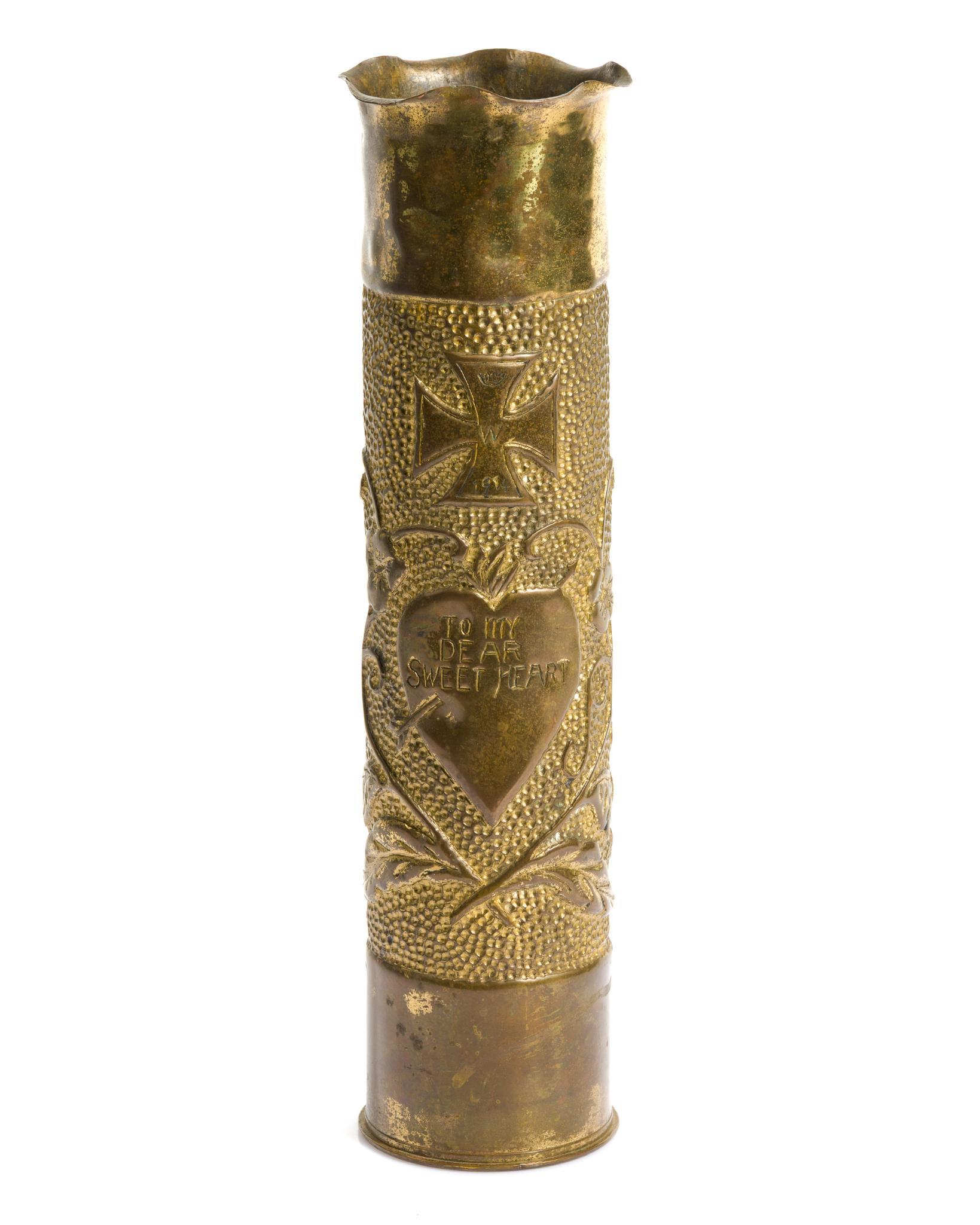 WWI Trench Art Shell Vase