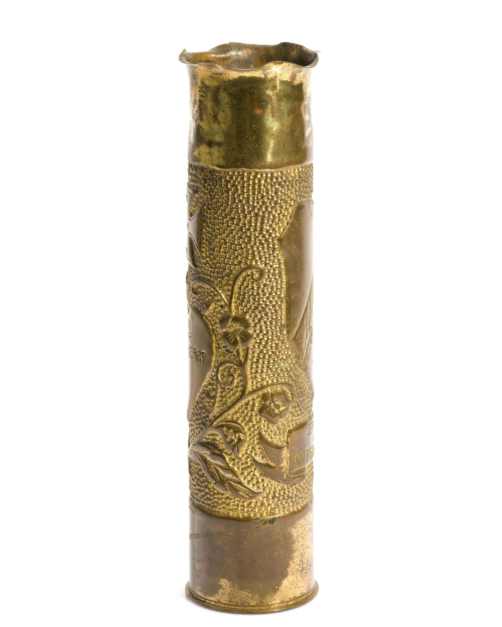 WWI Trench Art Shell Vase