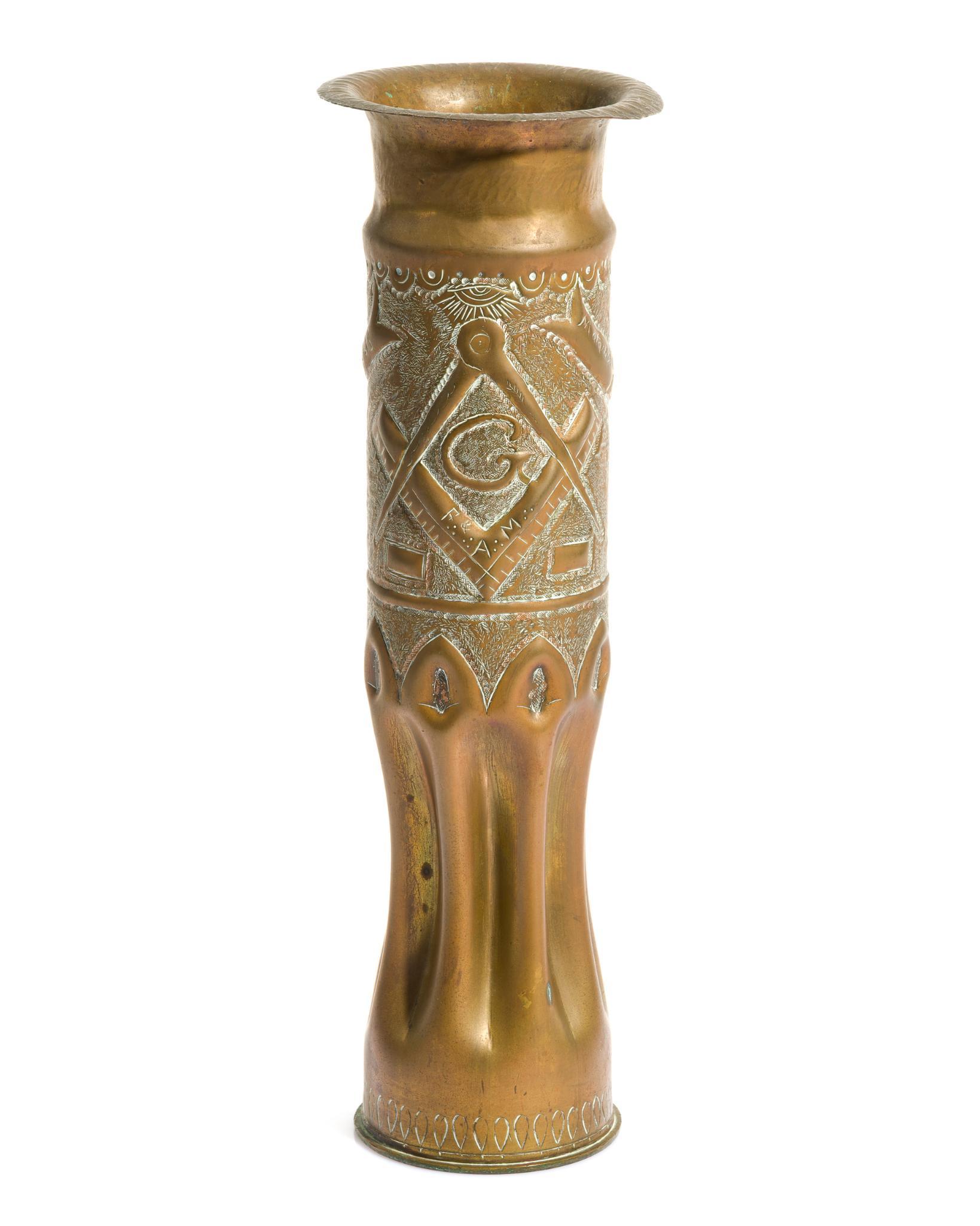 WWI Trench Art Shell Vase