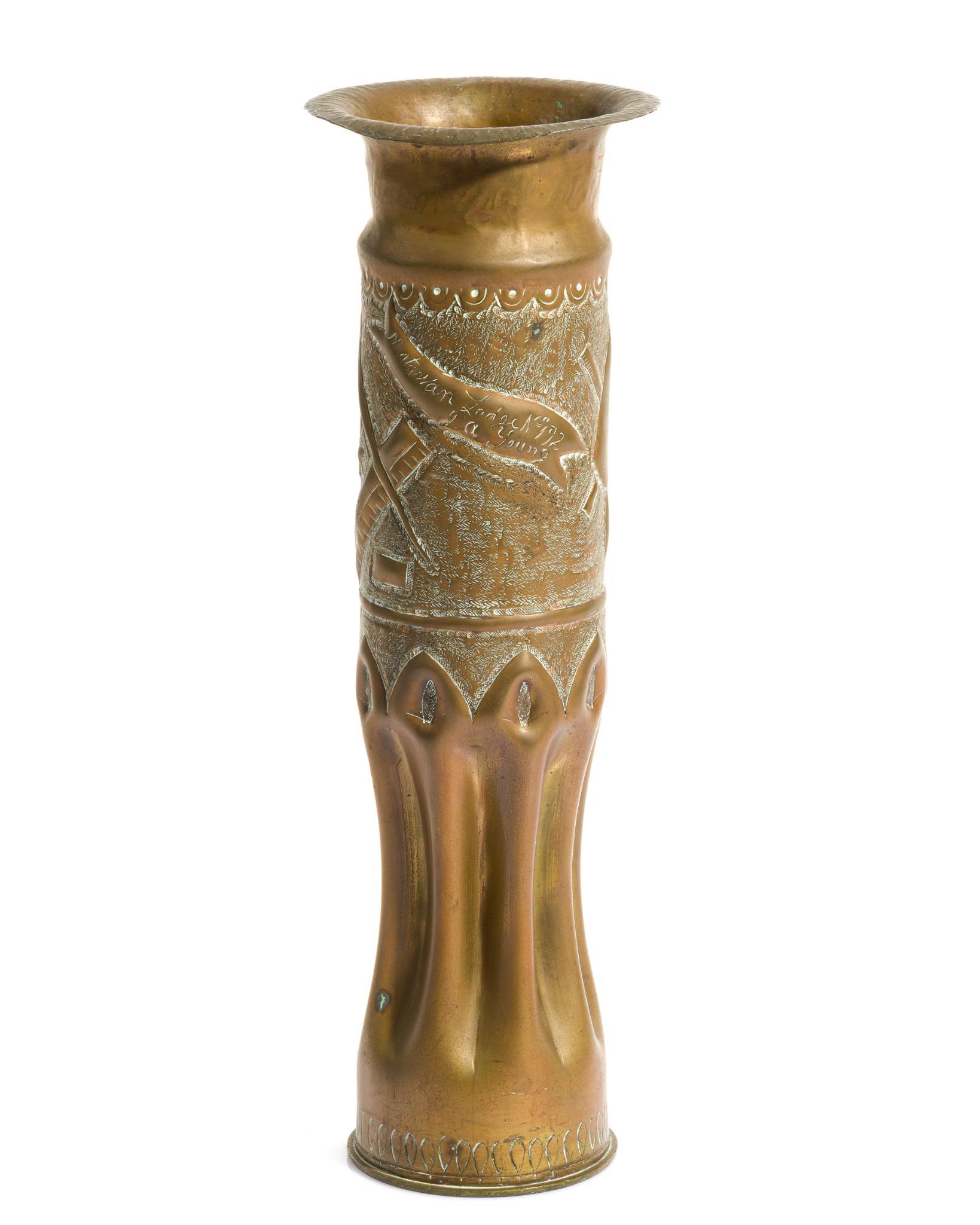 WWI Trench Art Shell Vase
