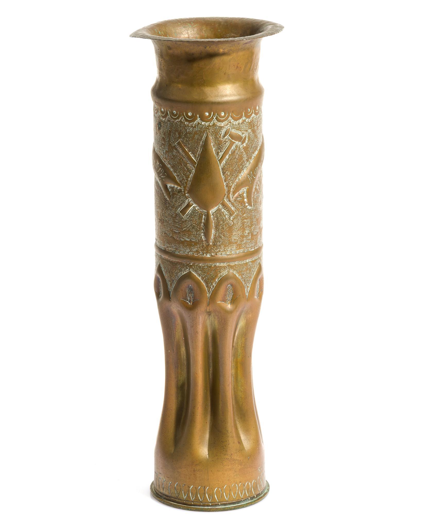 WWI Trench Art Shell Vase