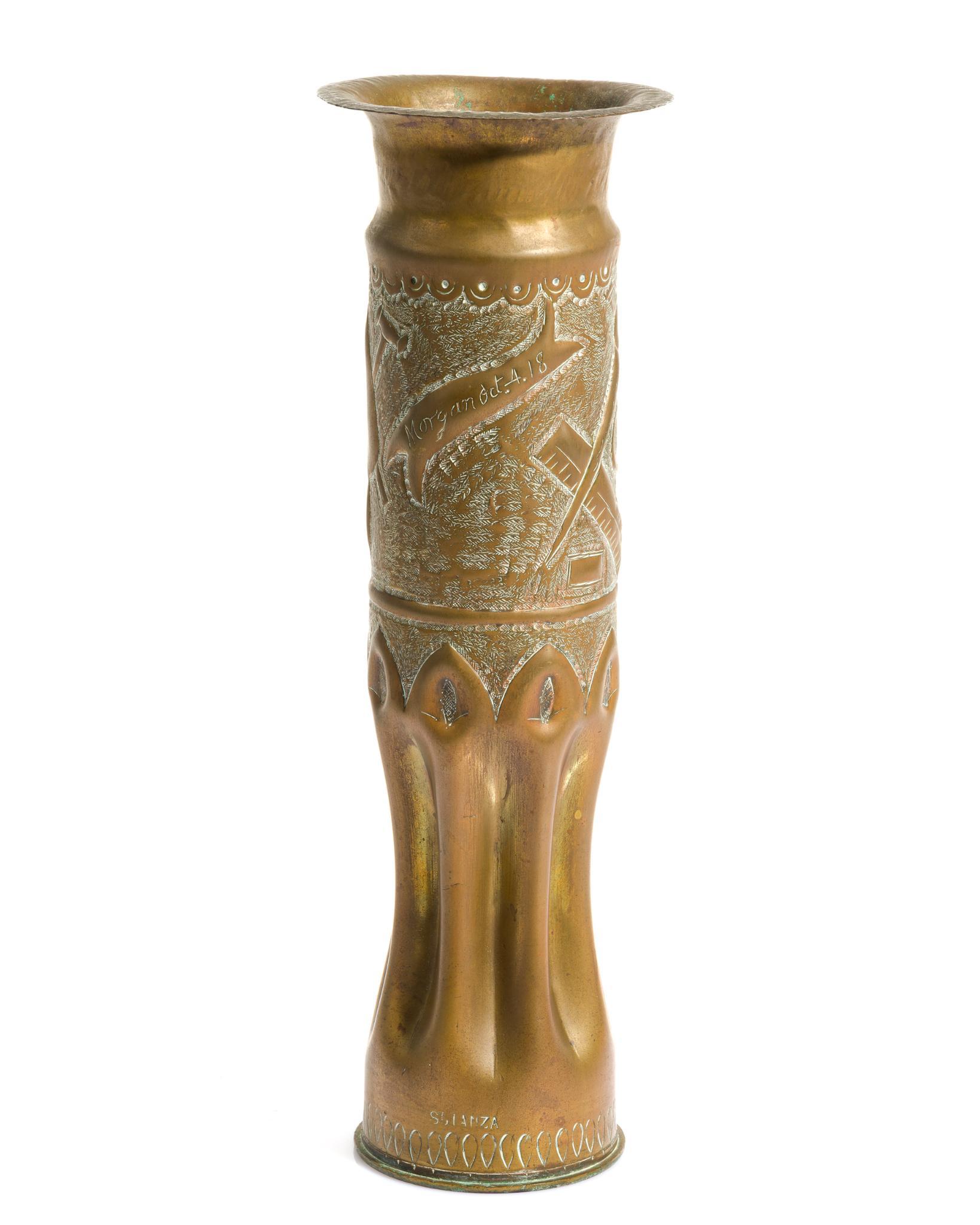 WWI Trench Art Shell Vase