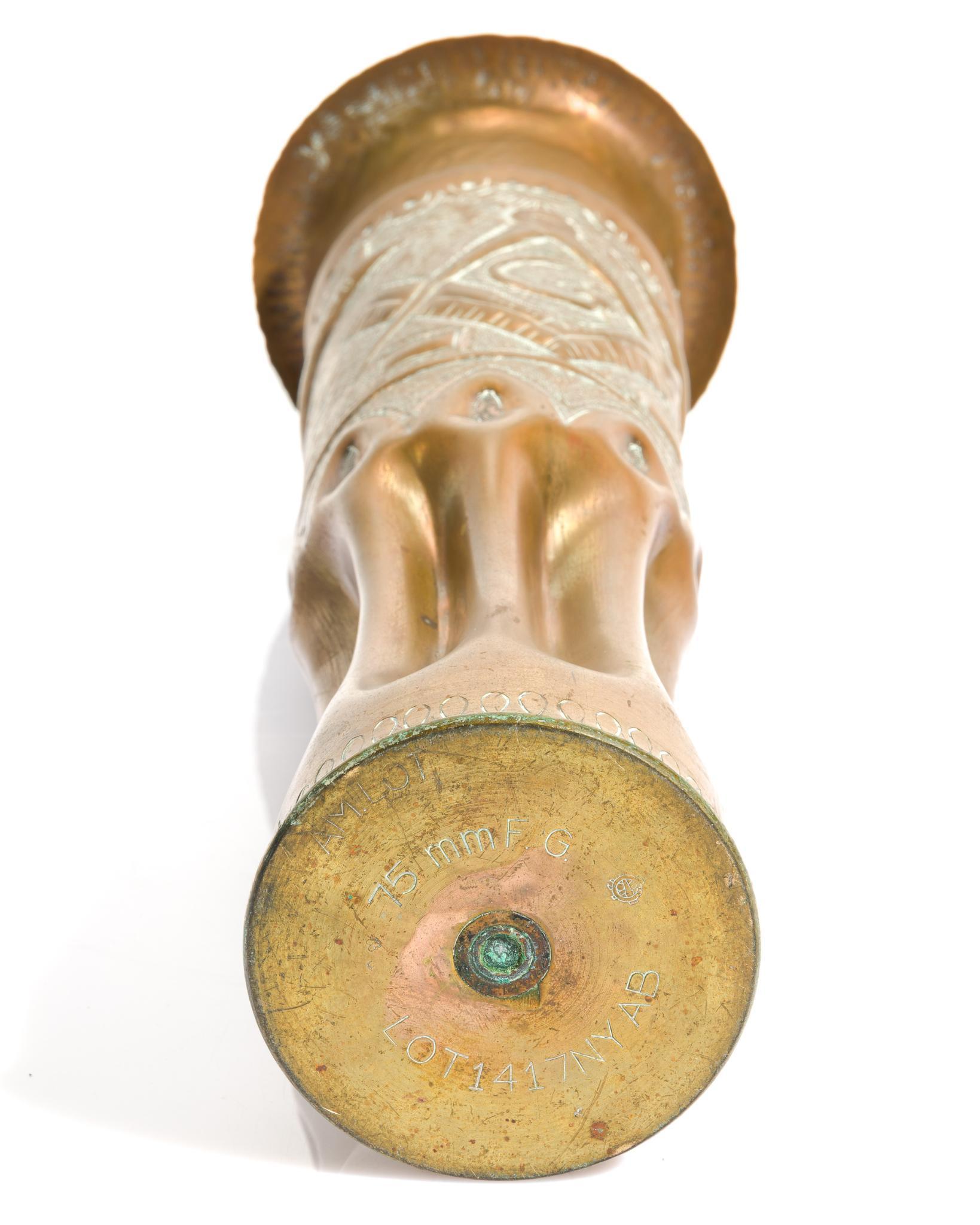 WWI Trench Art Shell Vase