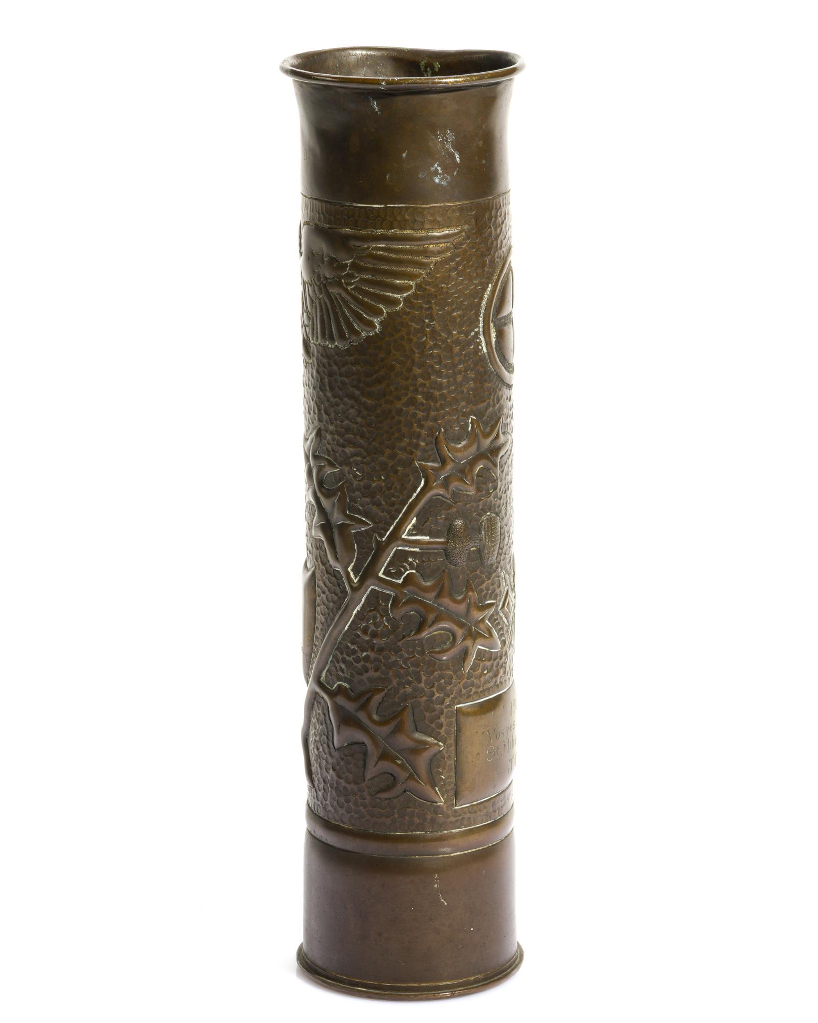 WWI Trench Art Shell Vase