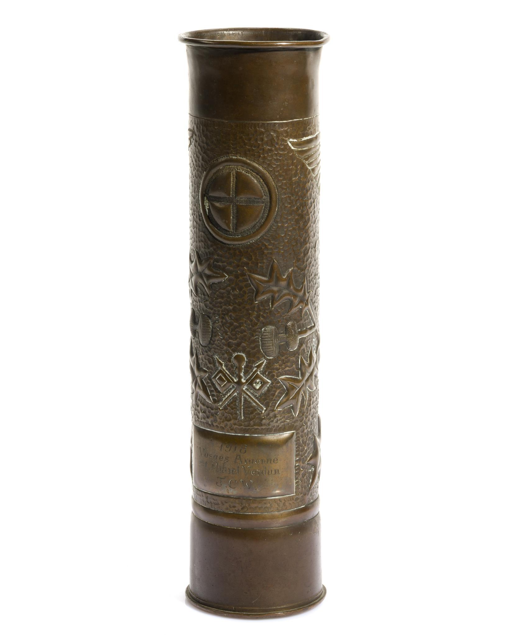 WWI Trench Art Shell Vase