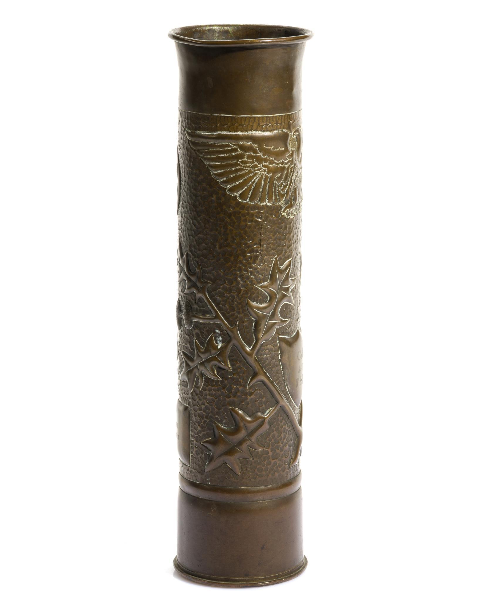 WWI Trench Art Shell Vase