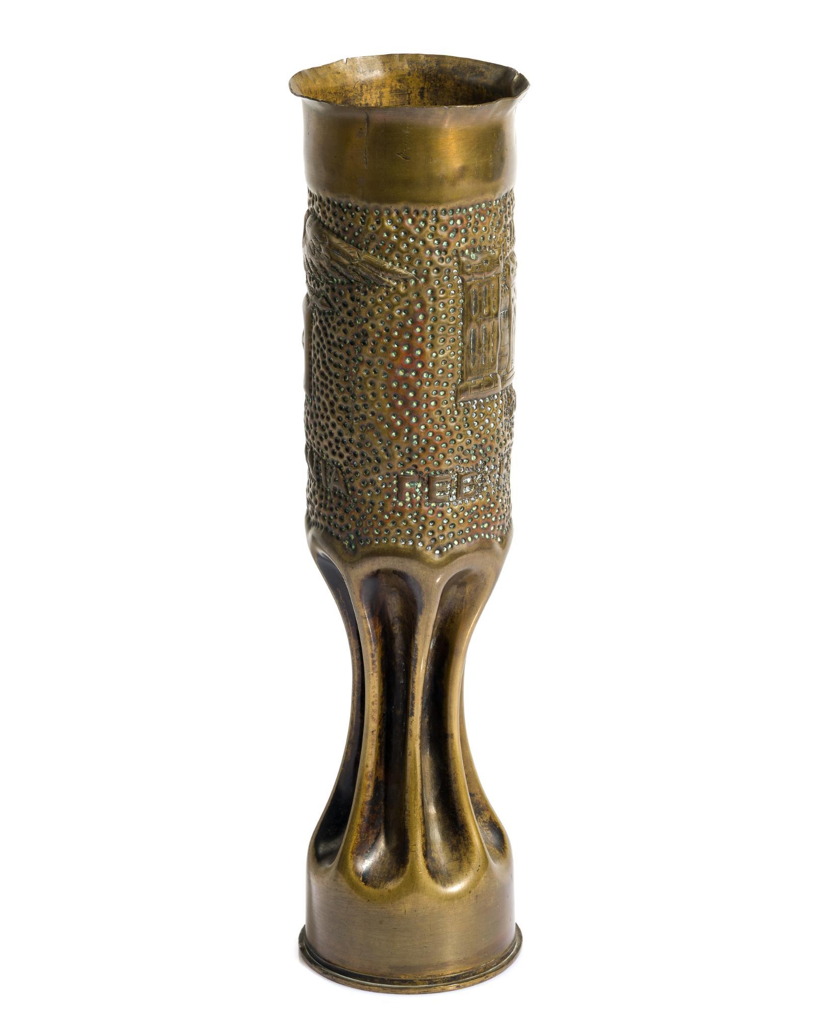 WWI Trench Art Shell Vase