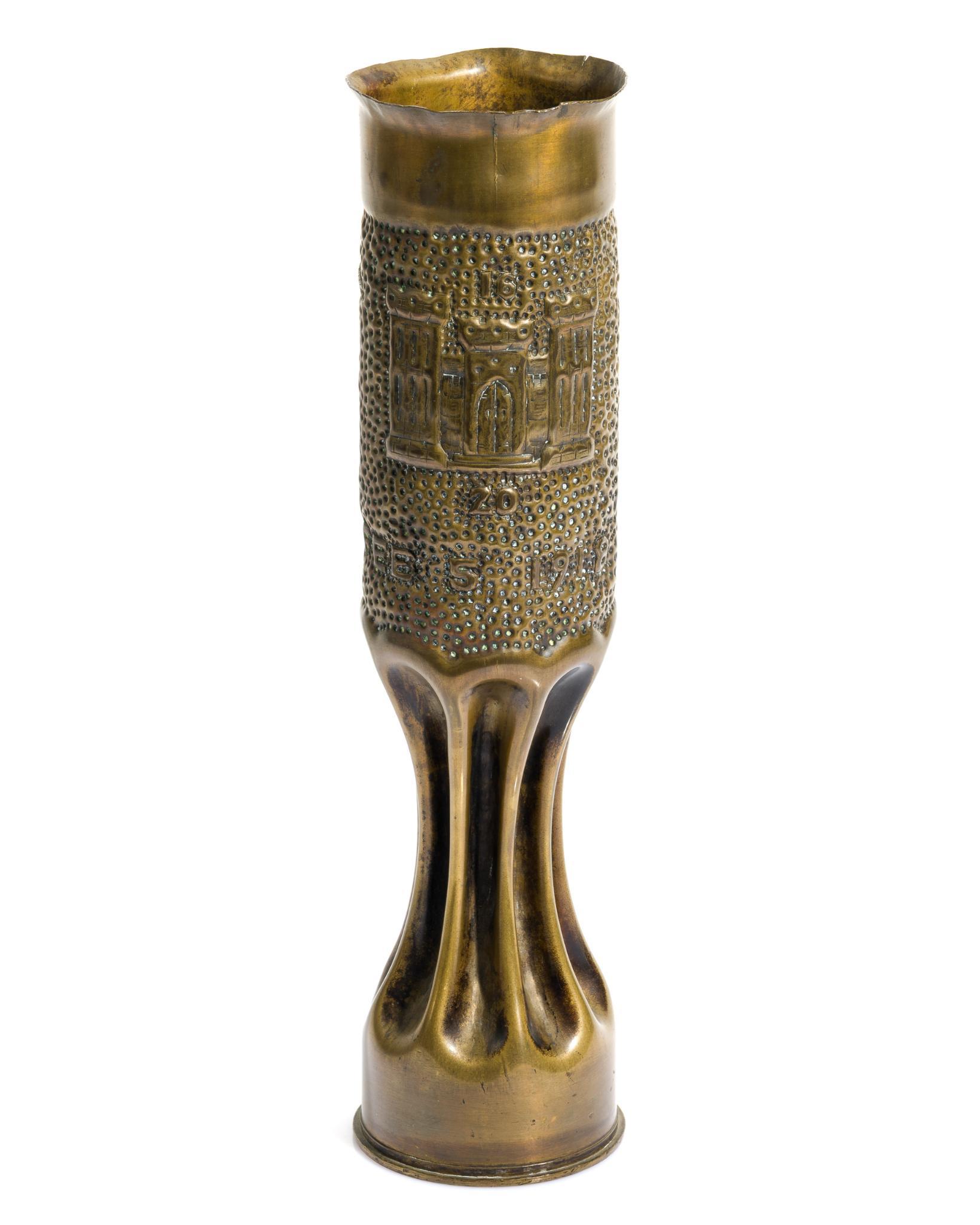 WWI Trench Art Shell Vase