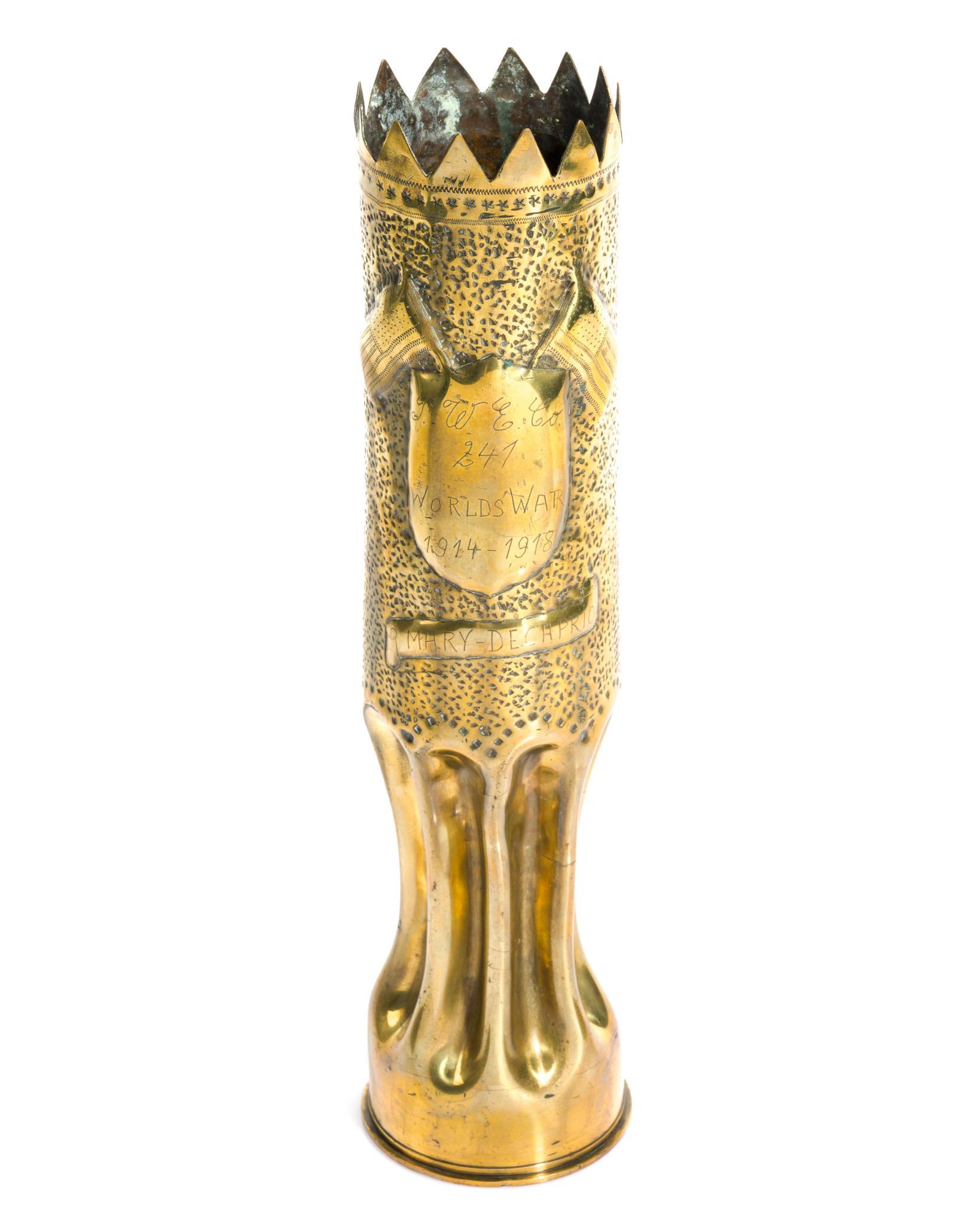 WWI Trench Art Shell Vase