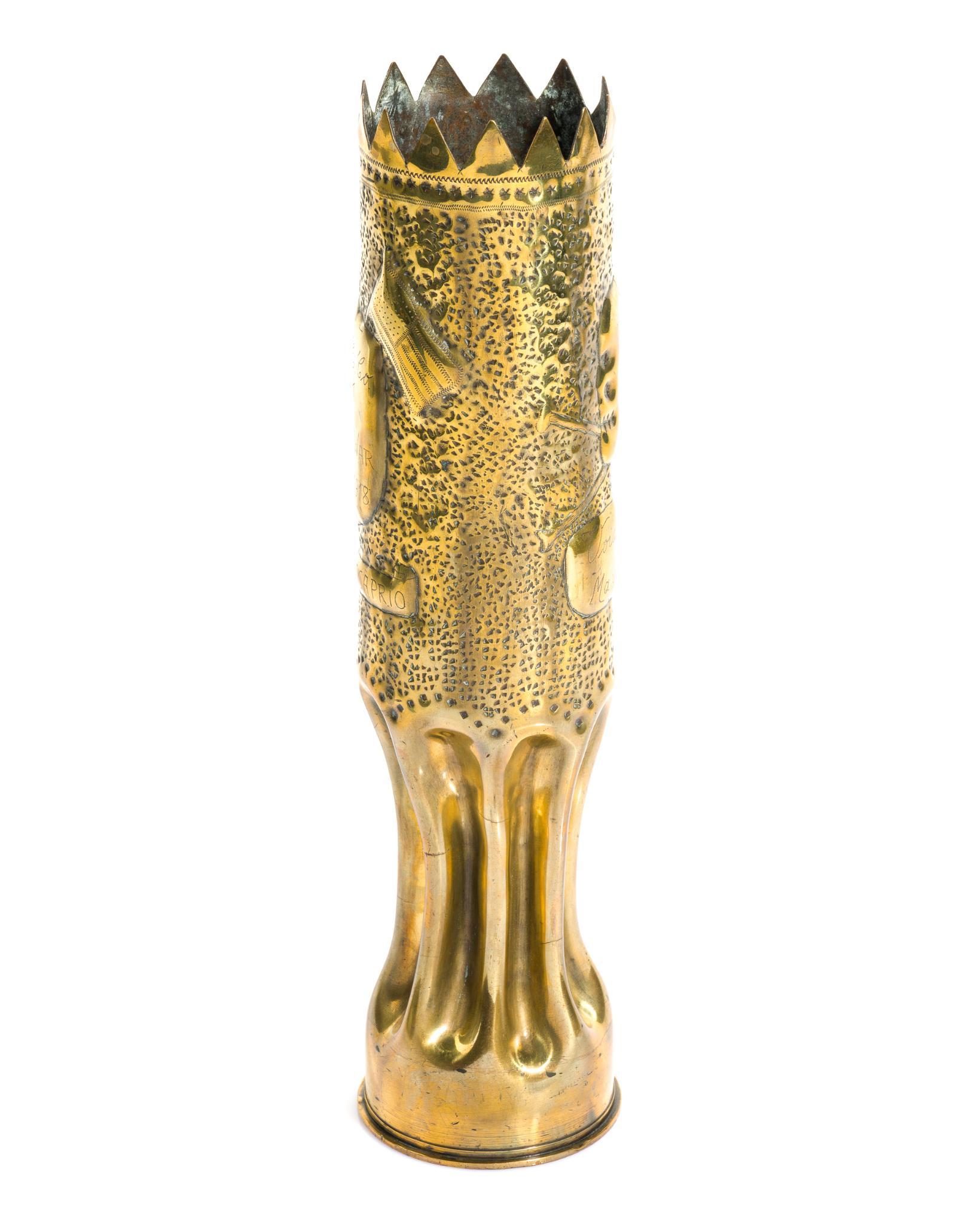 WWI Trench Art Shell Vase